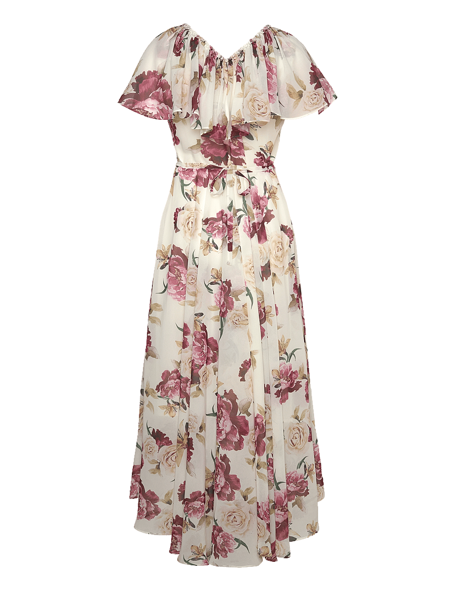 Ida Sjöstedt - 143 CAROLINE DRESS - sommarklänningar - creme red floral - 2