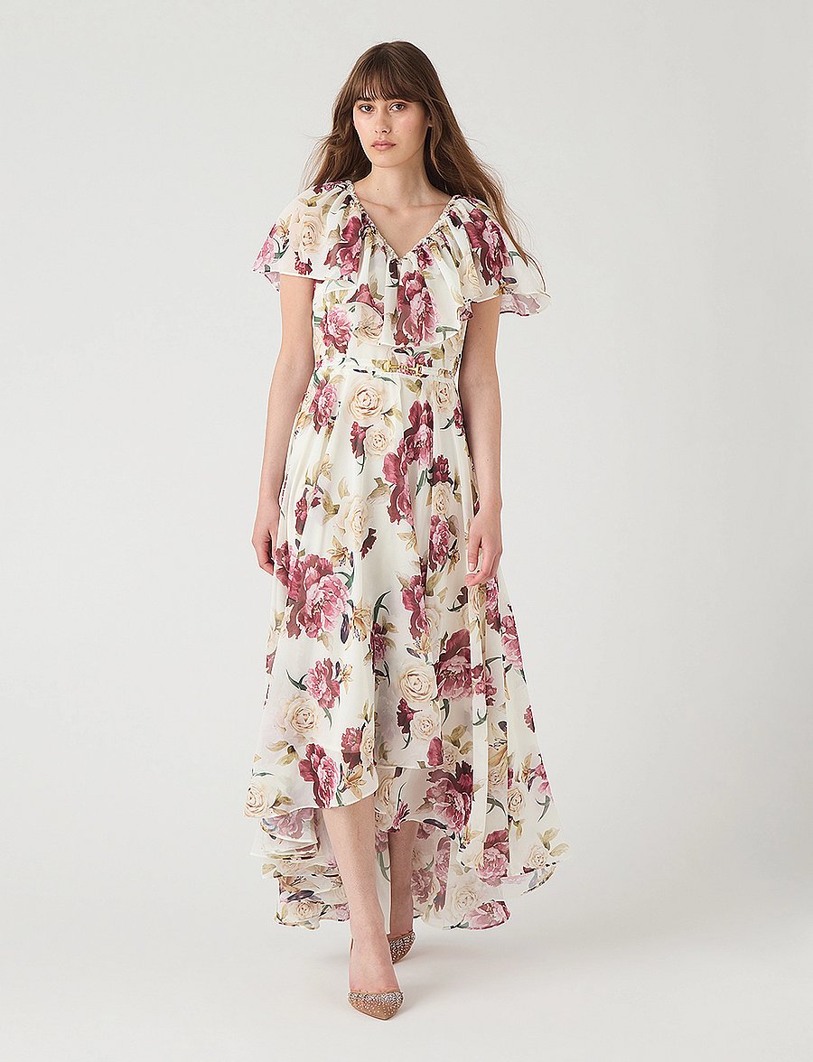 Ida Sjöstedt - 143 CAROLINE DRESS - sommarklänningar - creme red floral - 0