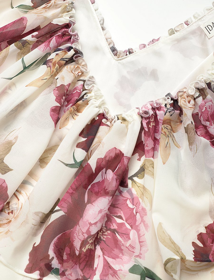 Ida Sjöstedt - 143 CAROLINE DRESS - sommarklänningar - creme red floral - 3