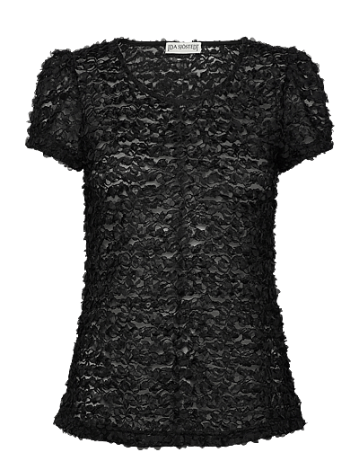 Ida Sjöstedt 242 EMILE TOP - T-shirts & Tops - BLACK 3D / black