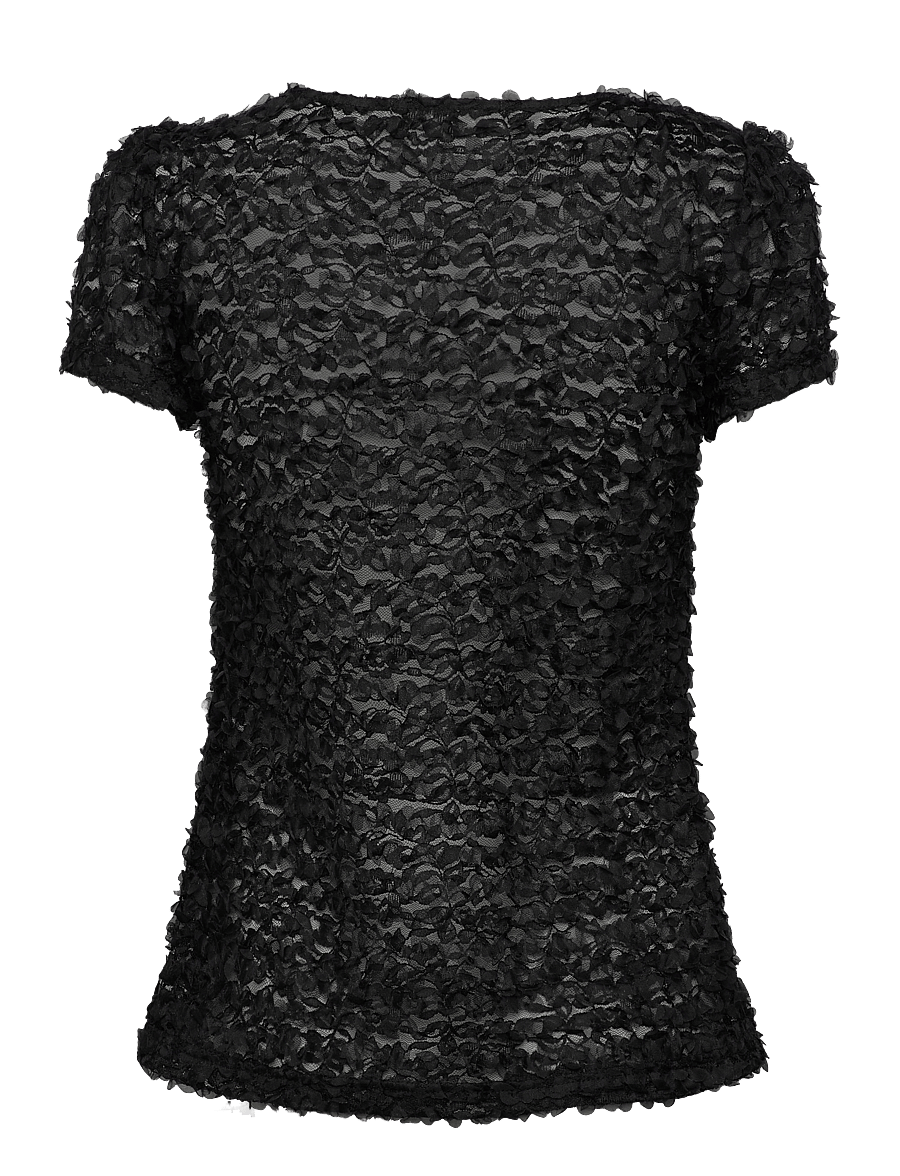 Ida Sjöstedt - 242 04 EMILE TOP - short-sleeved blouses - black 3d - 2