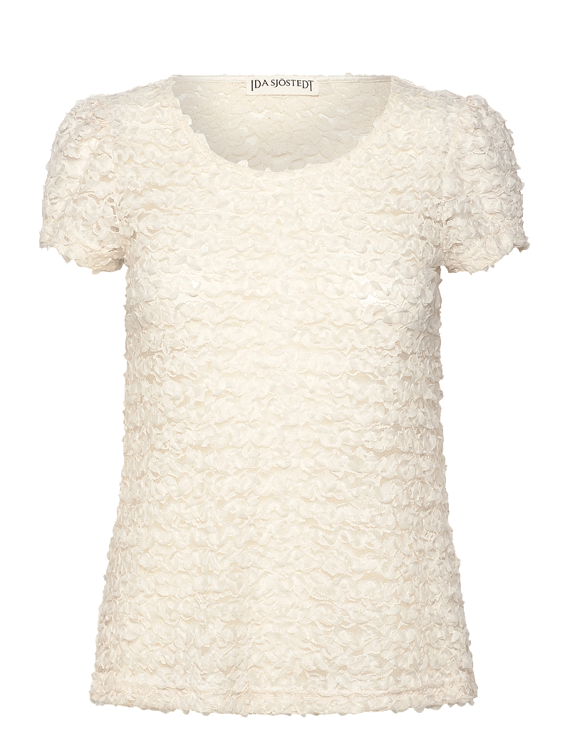 Ida Sjöstedt - 242 EMILE TOP - lyhythihaiset puserot - creme white 3d - 1