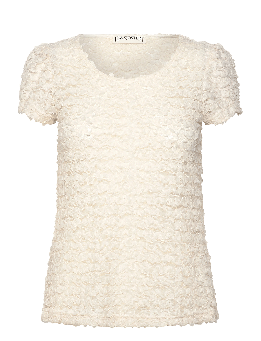 Ida Sjöstedt - 242 EMILE TOP - short-sleeved blouses - creme white 3d - 1
