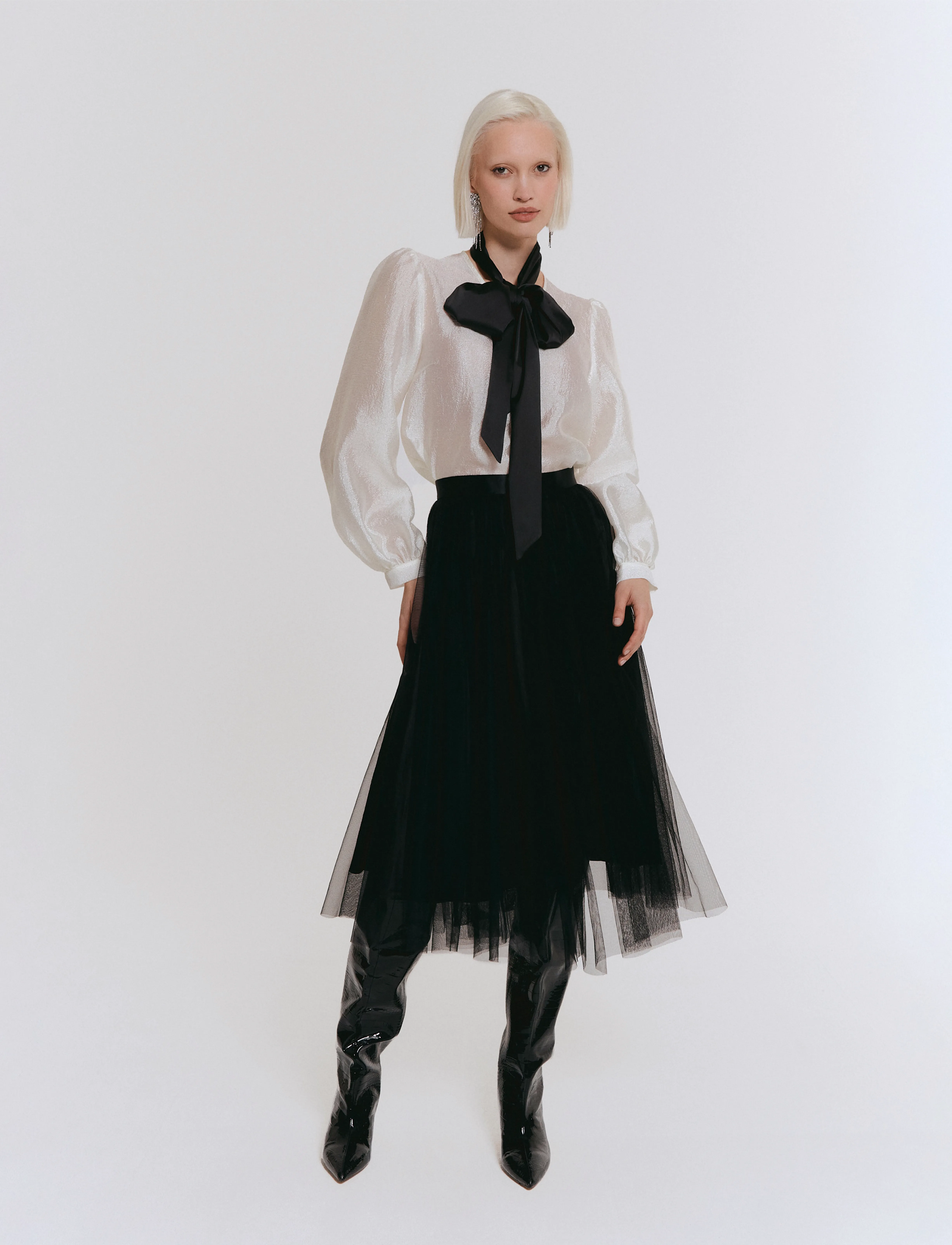Ida Sjöstedt FLAWLESS SKIRT - Midiseelikud - BLACK / black