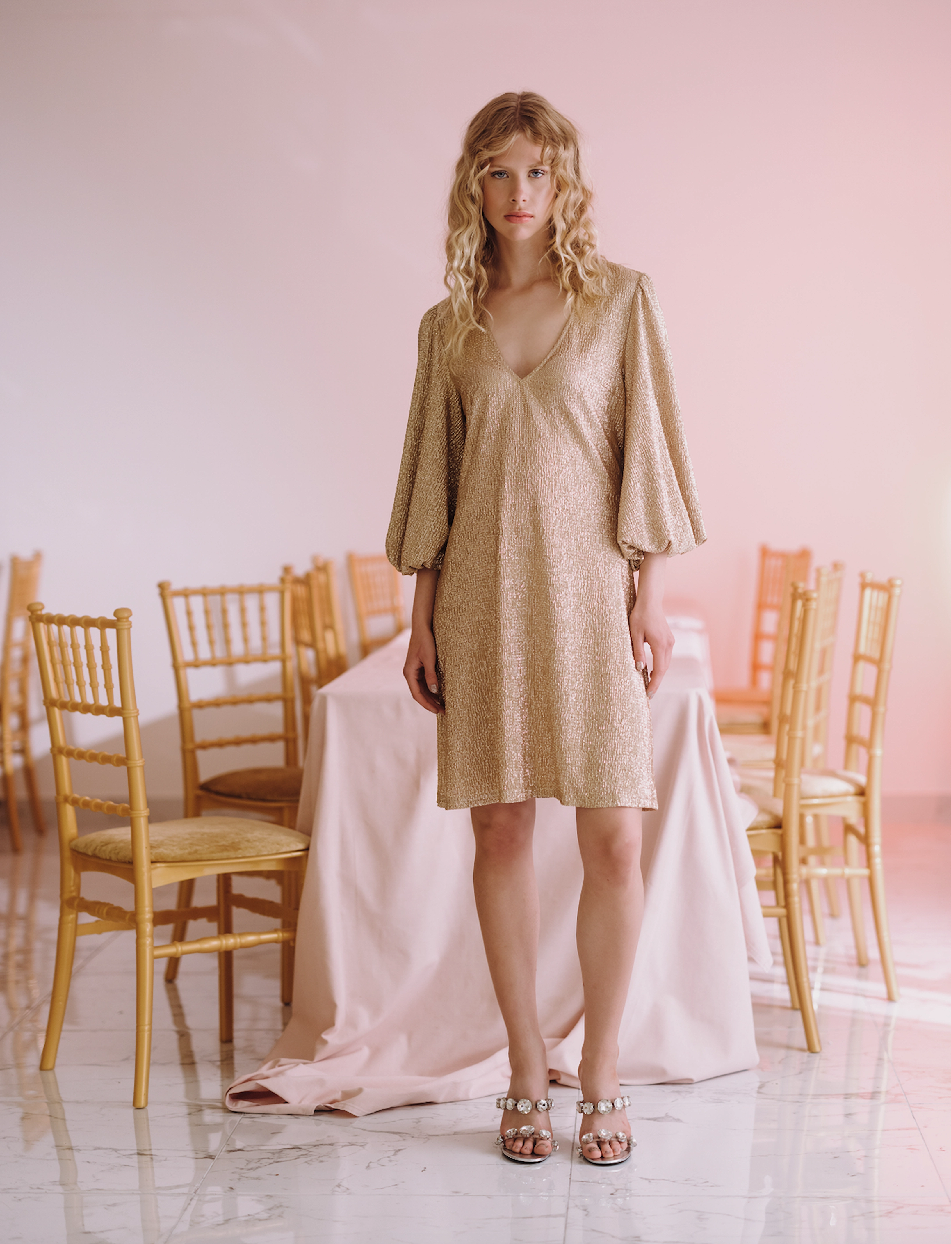 Ida Sjöstedt 063 GIOVANNA DRESS - Kjoler - GOLD / gold