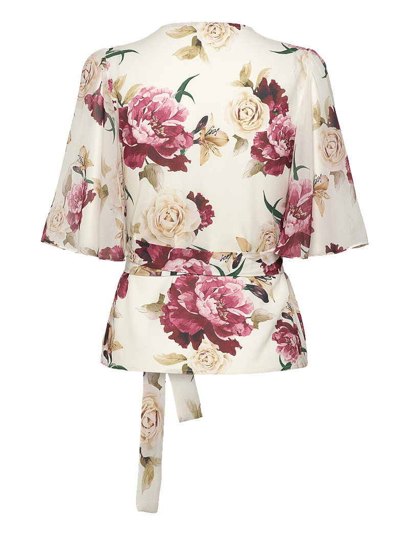 Ida Sjöstedt - 358 HARPER BLOUSE - kurzämlige blusen - creme red floral - 2