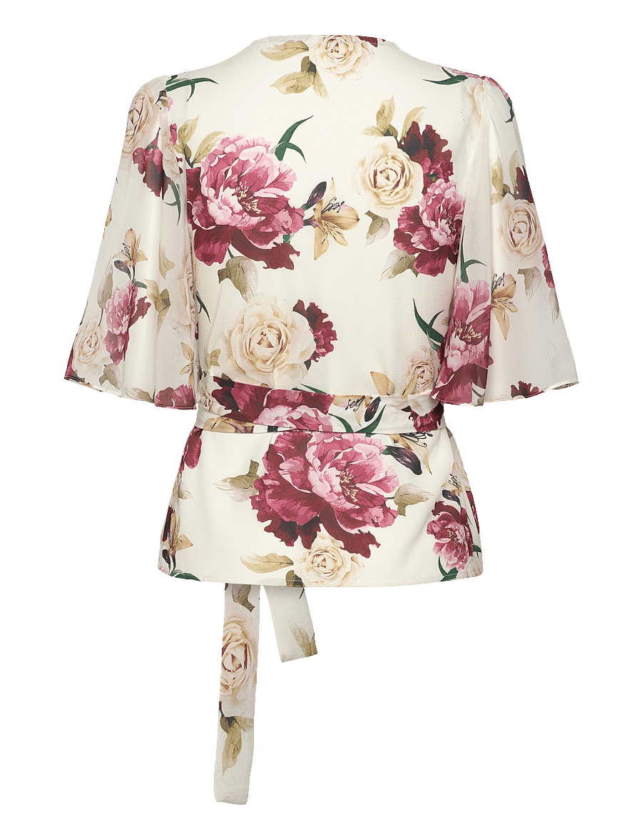 Ida Sjöstedt - 358 HARPER BLOUSE - blouses à manches courtes - creme red floral - 2