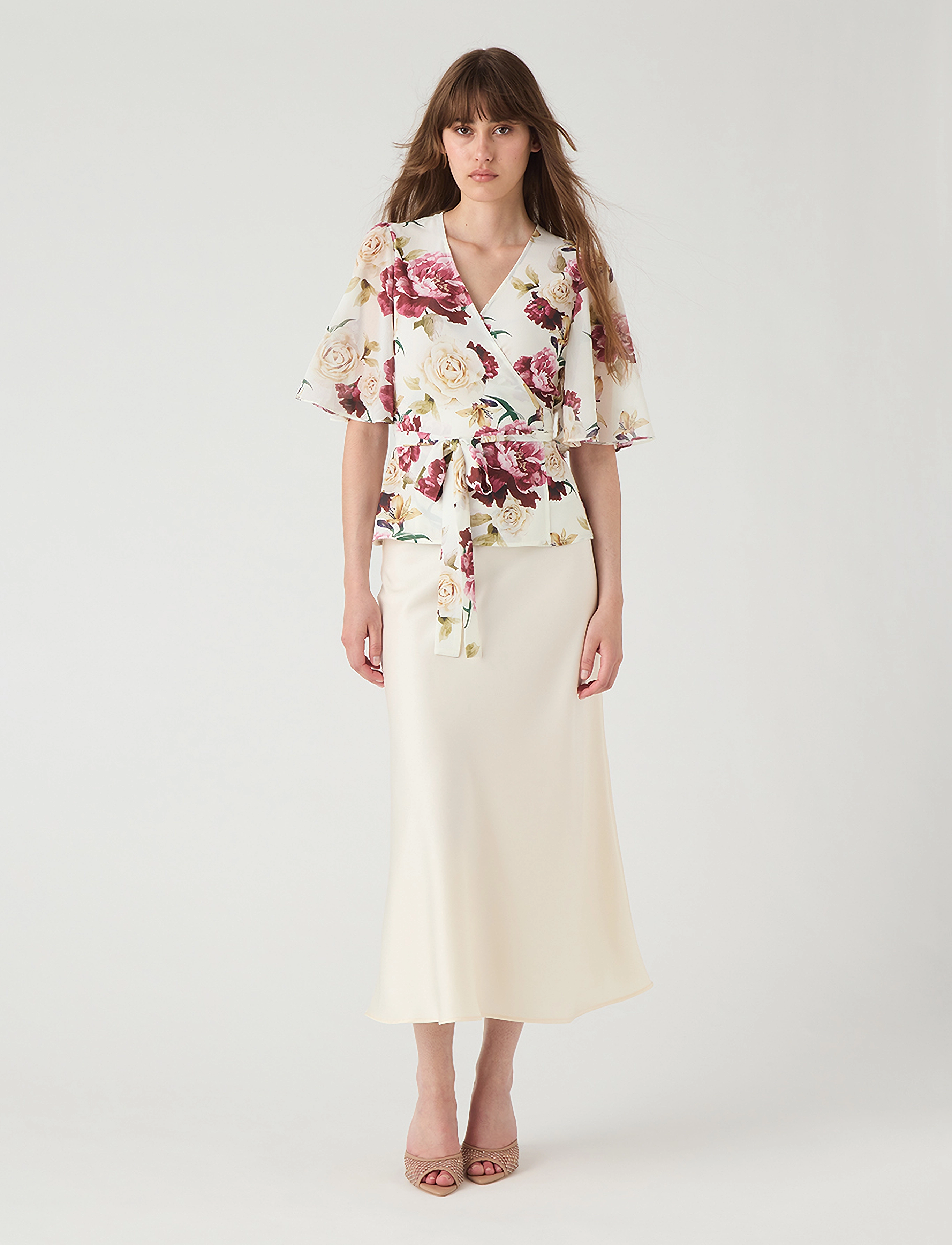 Ida Sjöstedt 358 HARPER BLOUSE - Blusen - CREME RED FLORAL / cream
