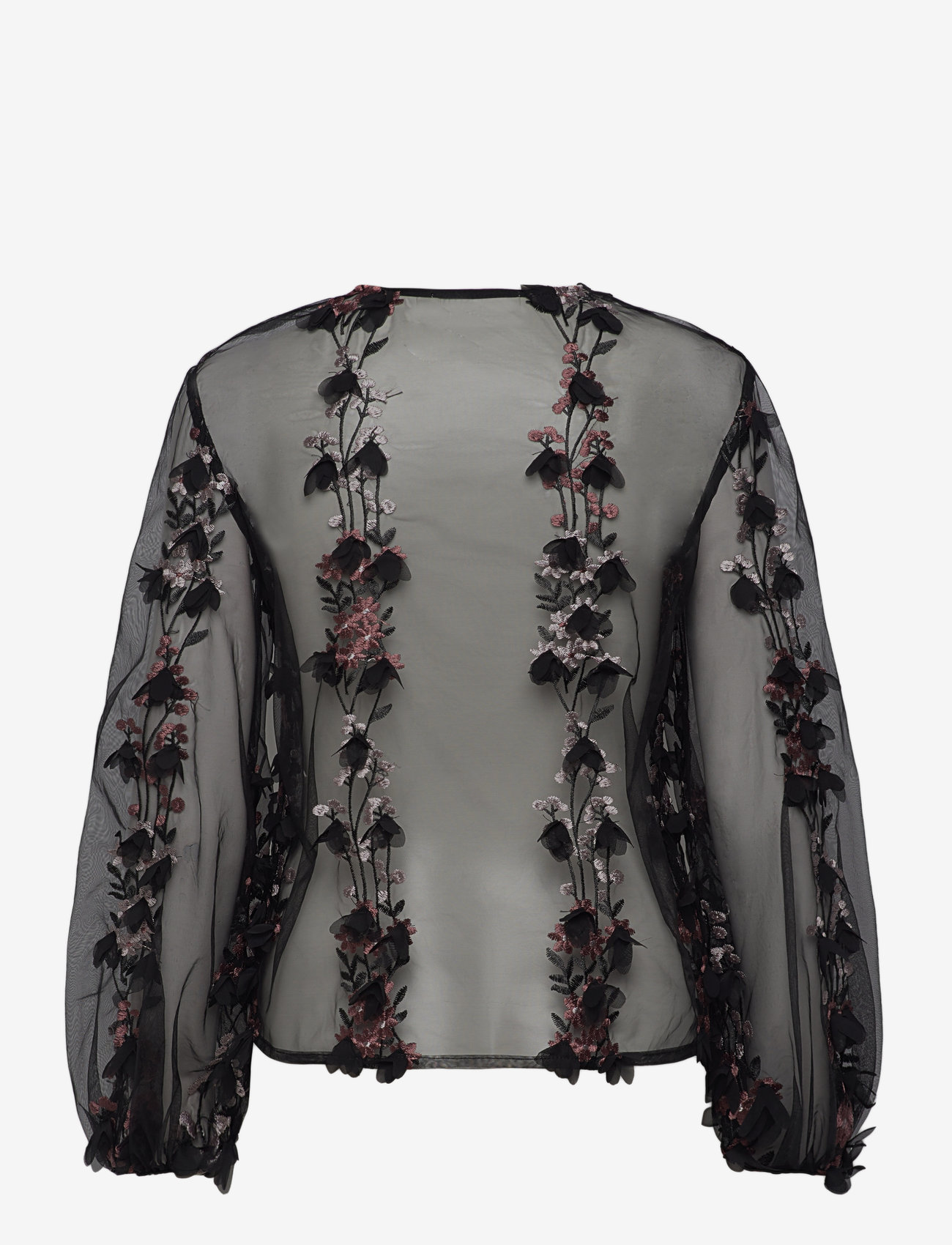 Ida Sjöstedt - 347 02 JENNY EMBROIDERY TOP - langærmede toppe - black embroidery - 2
