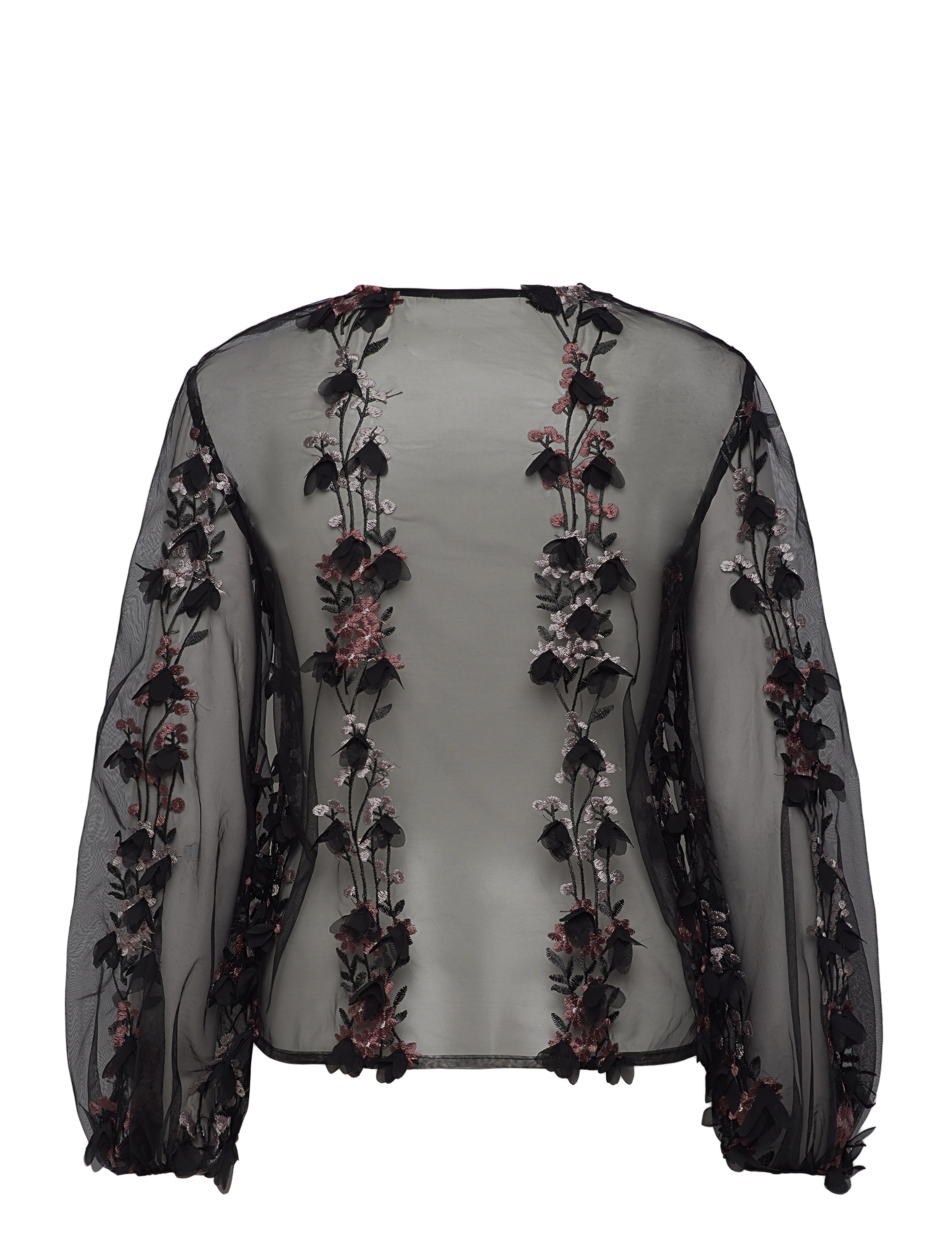 Ida Sjöstedt - 347 02 JENNY EMBROIDERY TOP - palaidinukės ilgomis rankovėmis - black embroidery - 2