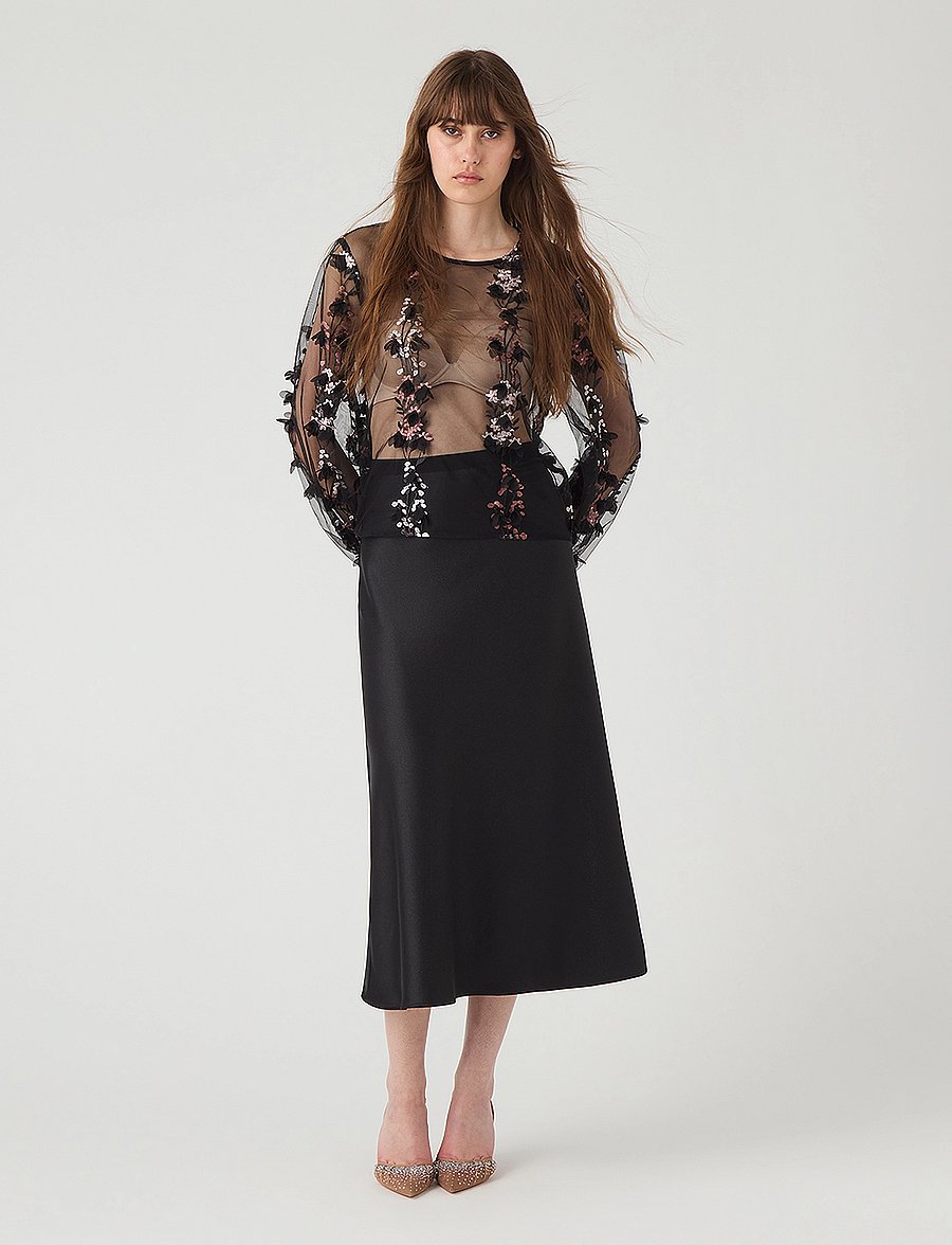 Ida Sjöstedt - 347 02 JENNY EMBROIDERY TOP - pitkähihaiset paidat - black embroidery - 0