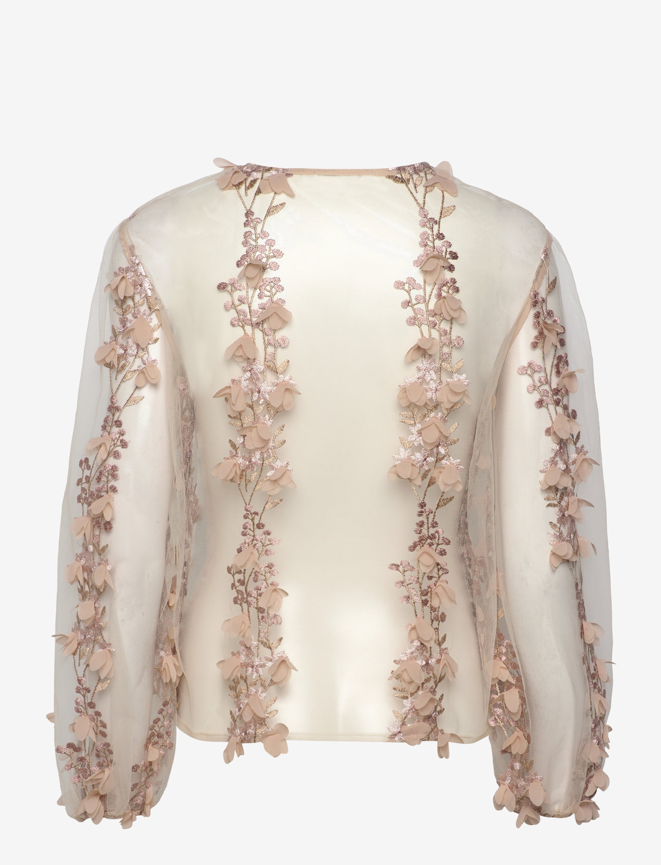 Ida Sjöstedt - 347 02 JENNY EMBROIDERY TOP - långärmade toppar - light beige embroidery - 2