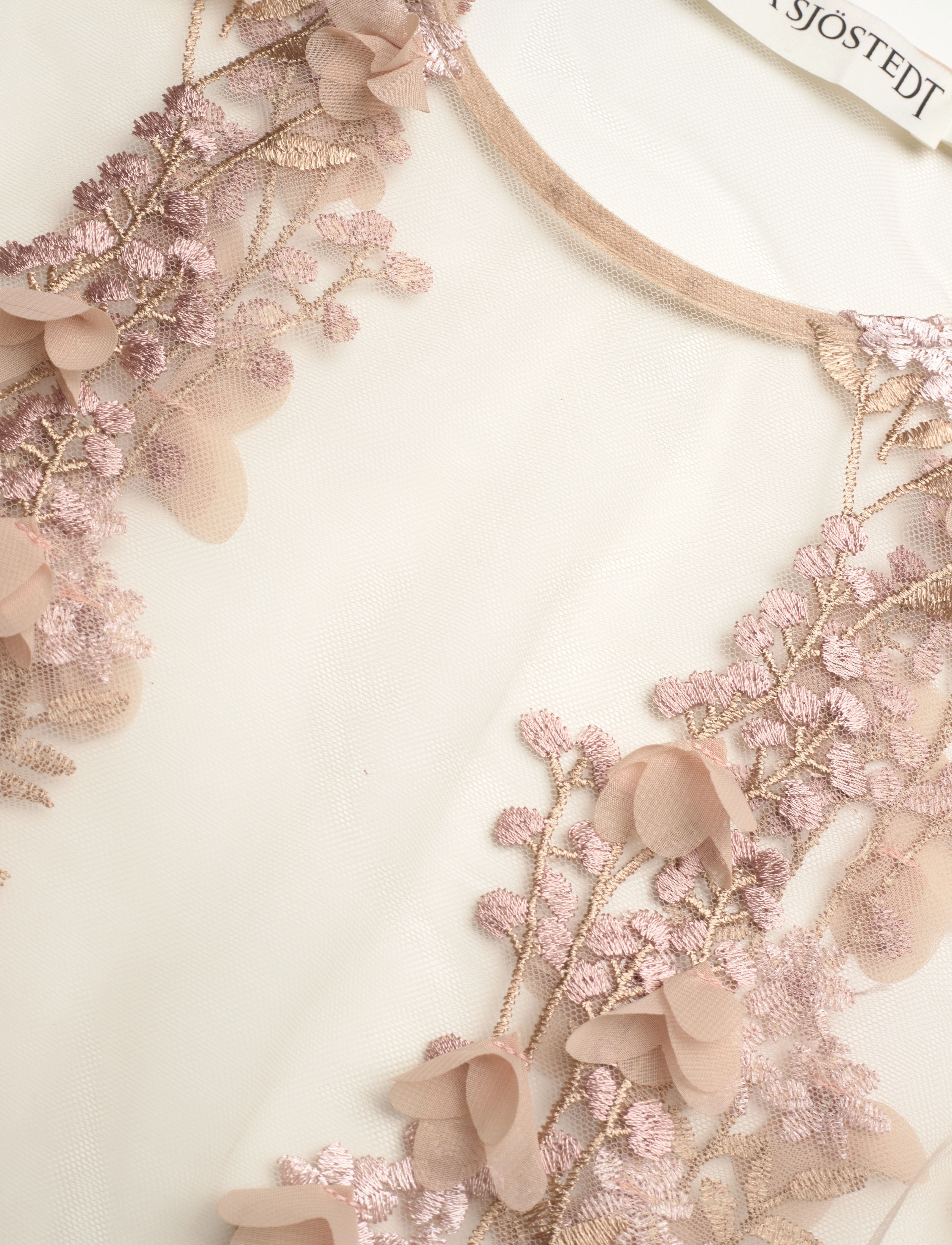 Ida Sjöstedt - 347 02 JENNY EMBROIDERY TOP - långärmade toppar - light beige embroidery - 3