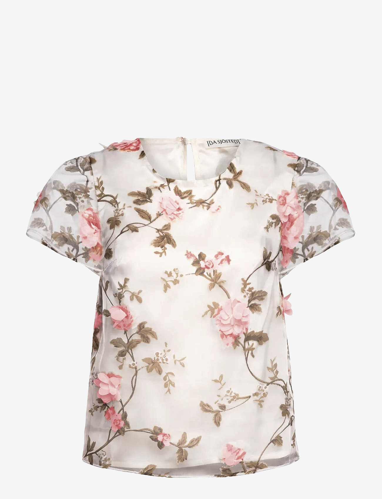 Ida Sjöstedt - 237 KATRINA TOP - short-sleeved blouses - dusky pink floral - 0