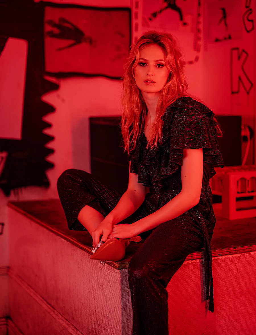 Ida Sjöstedt - LANA JUMPSUIT - black glimmer - 0