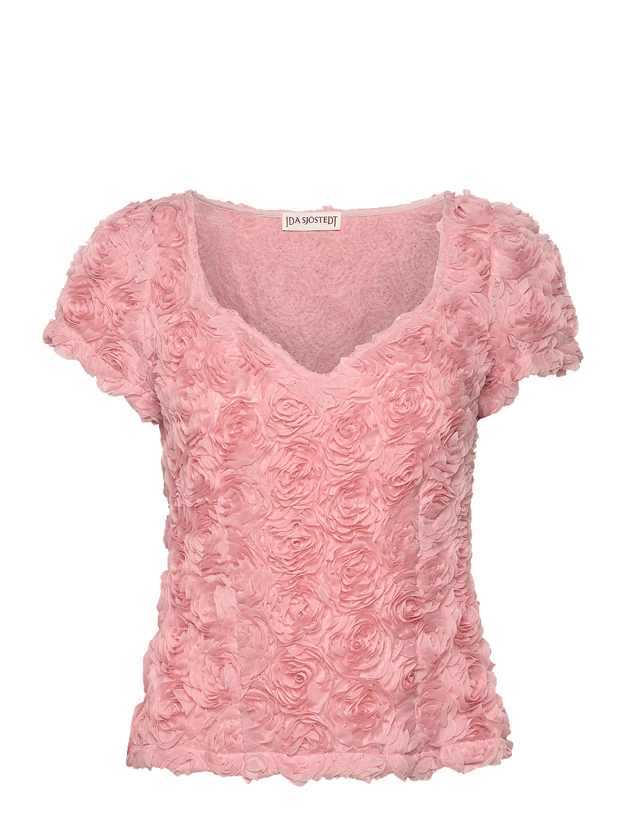 Ida Sjöstedt - 261 LOUISE TOP - lühikeste varrukatega pluusid - pink - 1