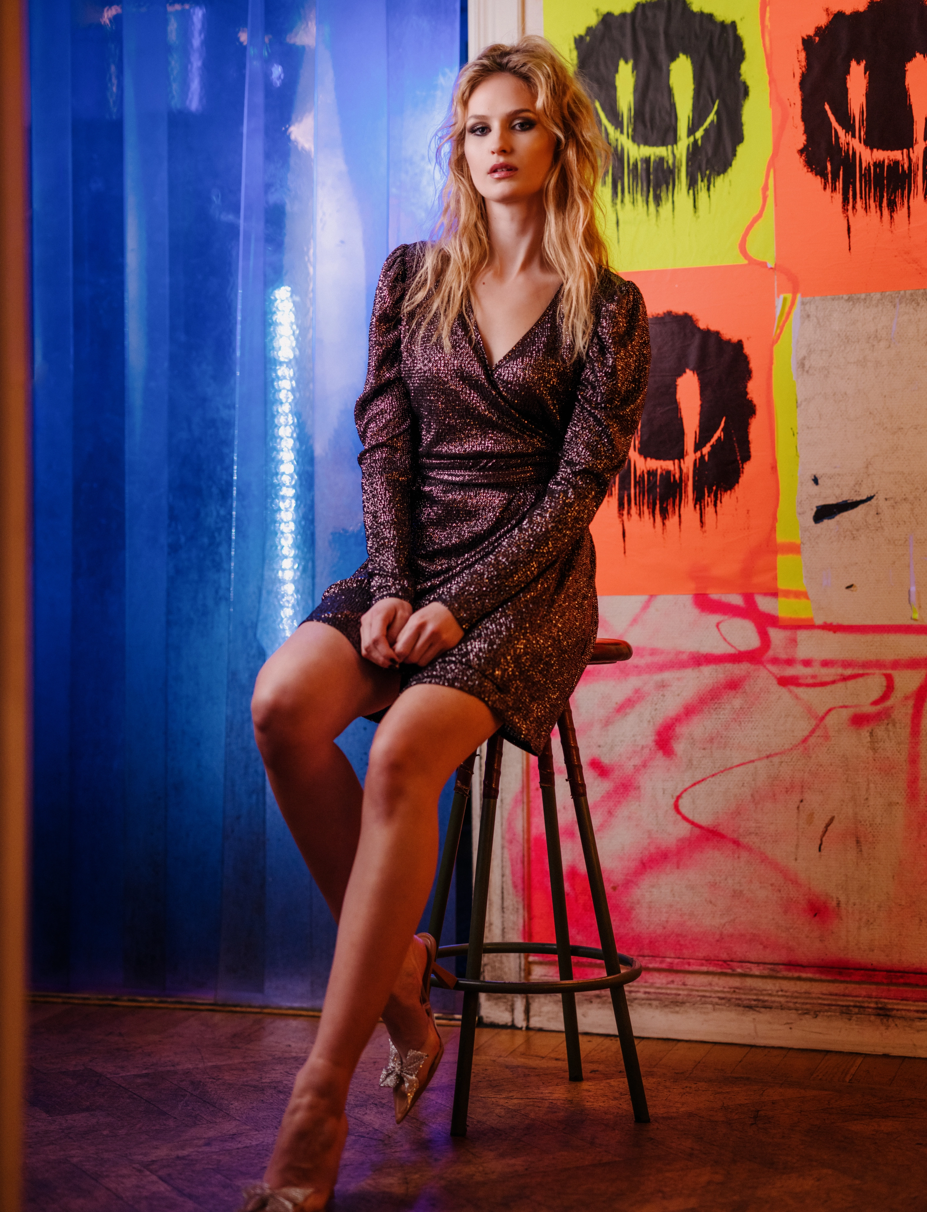Ida Sjöstedt 194 LUCY DRESS - Hõlmikkleidid - DARK BROWN GLIMMER / black