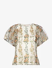 Ida Sjöstedt - 286 MAGDA EMBROIDERY TOP - lyhythihaiset puserot - floral embroidery - 0