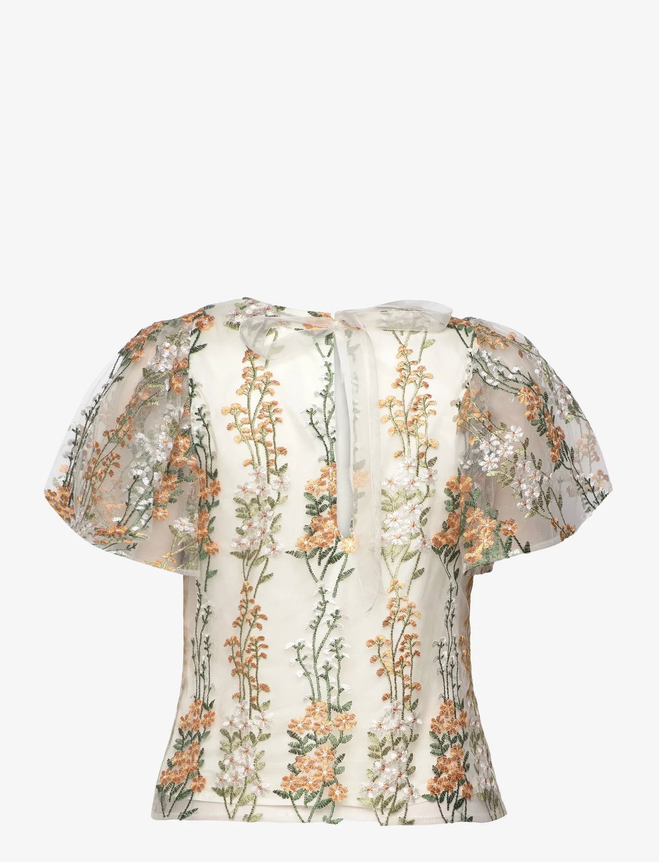 Ida Sjöstedt - 286 MAGDA EMBROIDERY TOP - bluzki krotkim rekawem - floral embroidery - 1