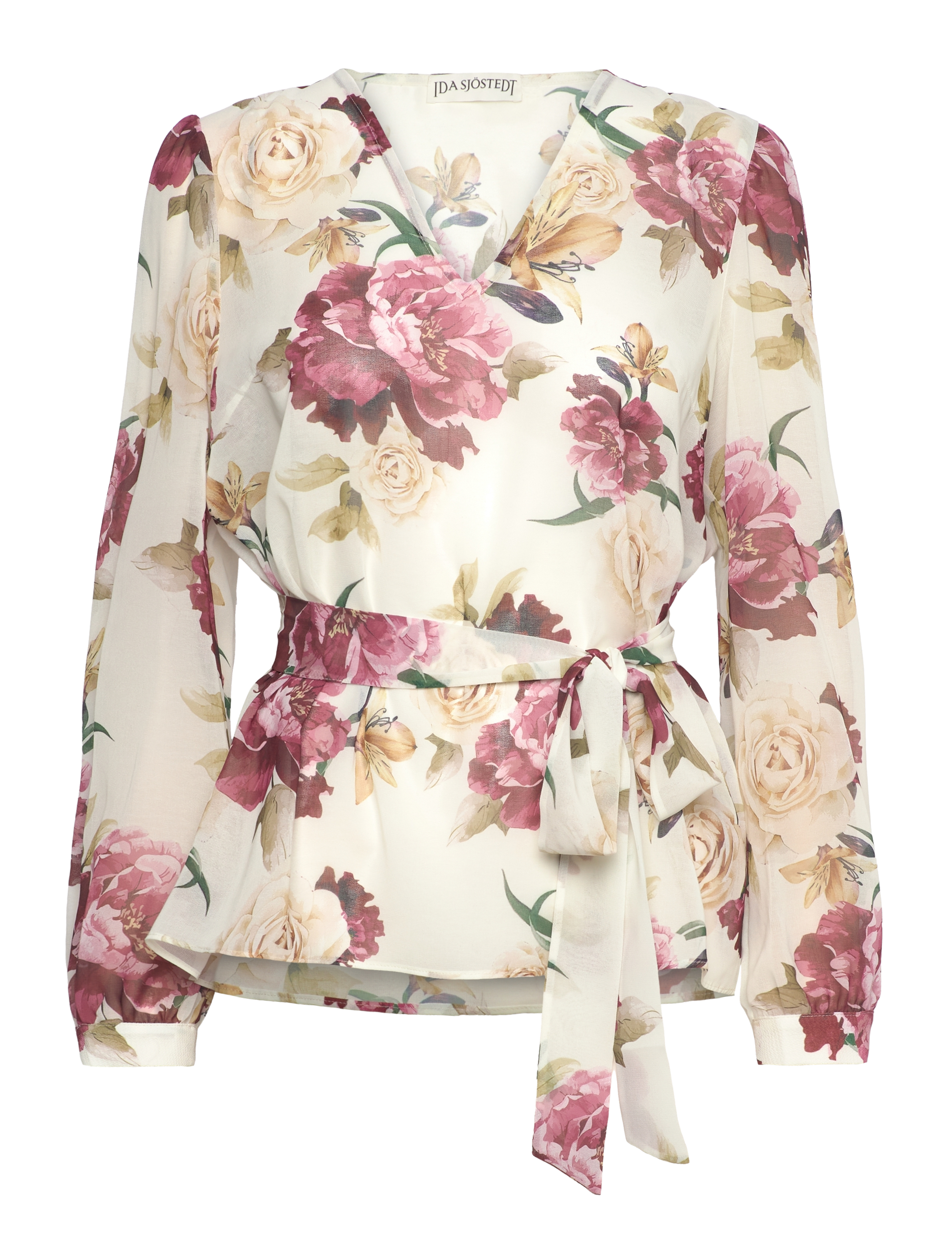 Ida Sjöstedt 359 MEGHAN BLOUSE - Ida Sjöstedt - CREME RED FLORAL / pink/rose
