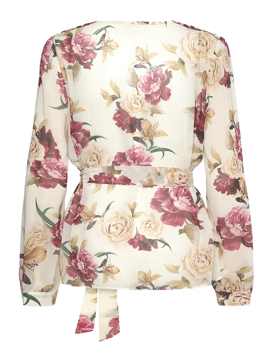 Ida Sjöstedt - 359 MEGHAN BLOUSE - langärmelige blusen - creme red floral - 2