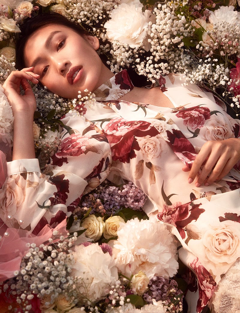 Ida Sjöstedt - 359 MEGHAN BLOUSE - long sleeved blouses - creme red floral - 3