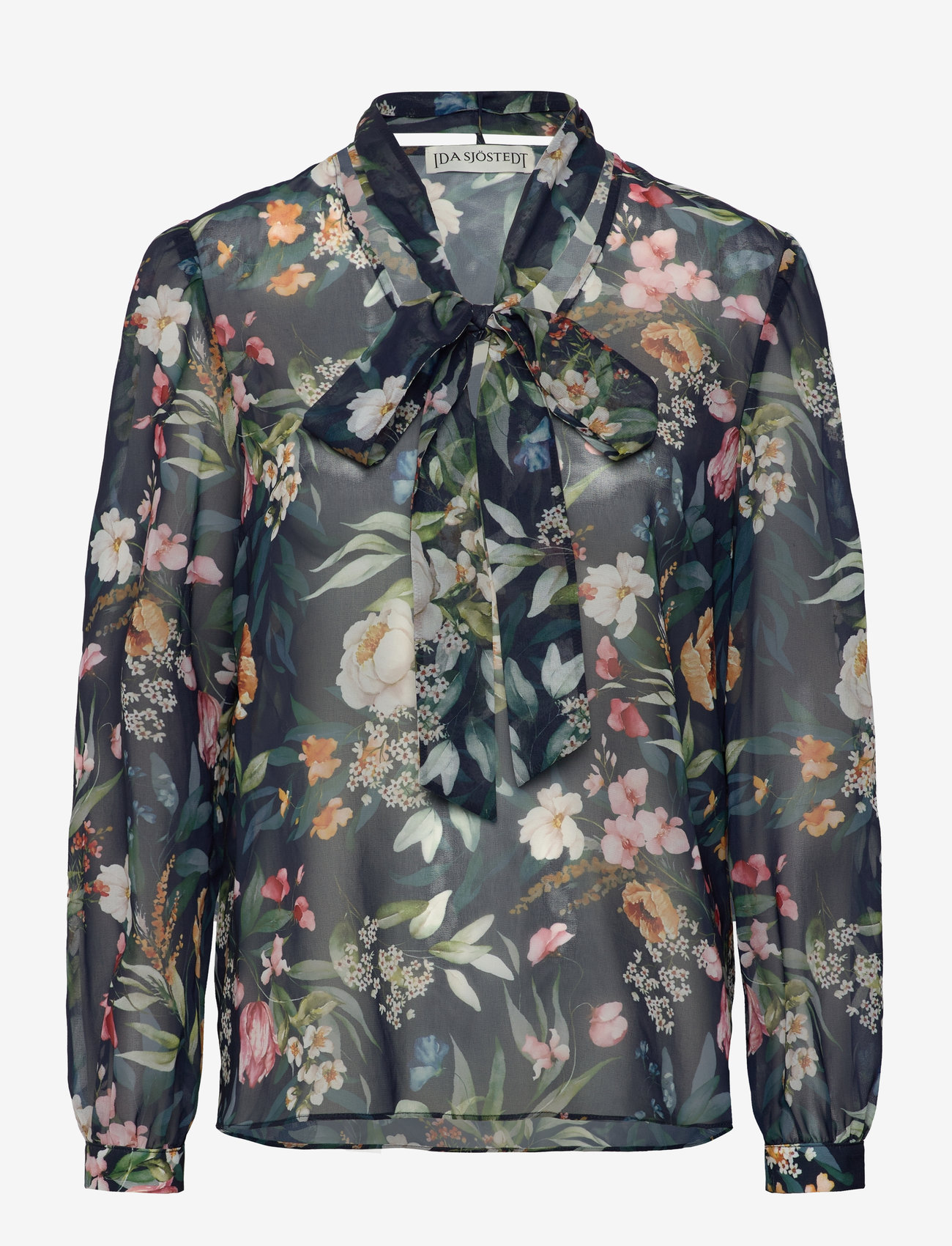 Ida Sjöstedt - 359 MEGHAN BLOUSE - långärmade blusar - dark flowers - 1