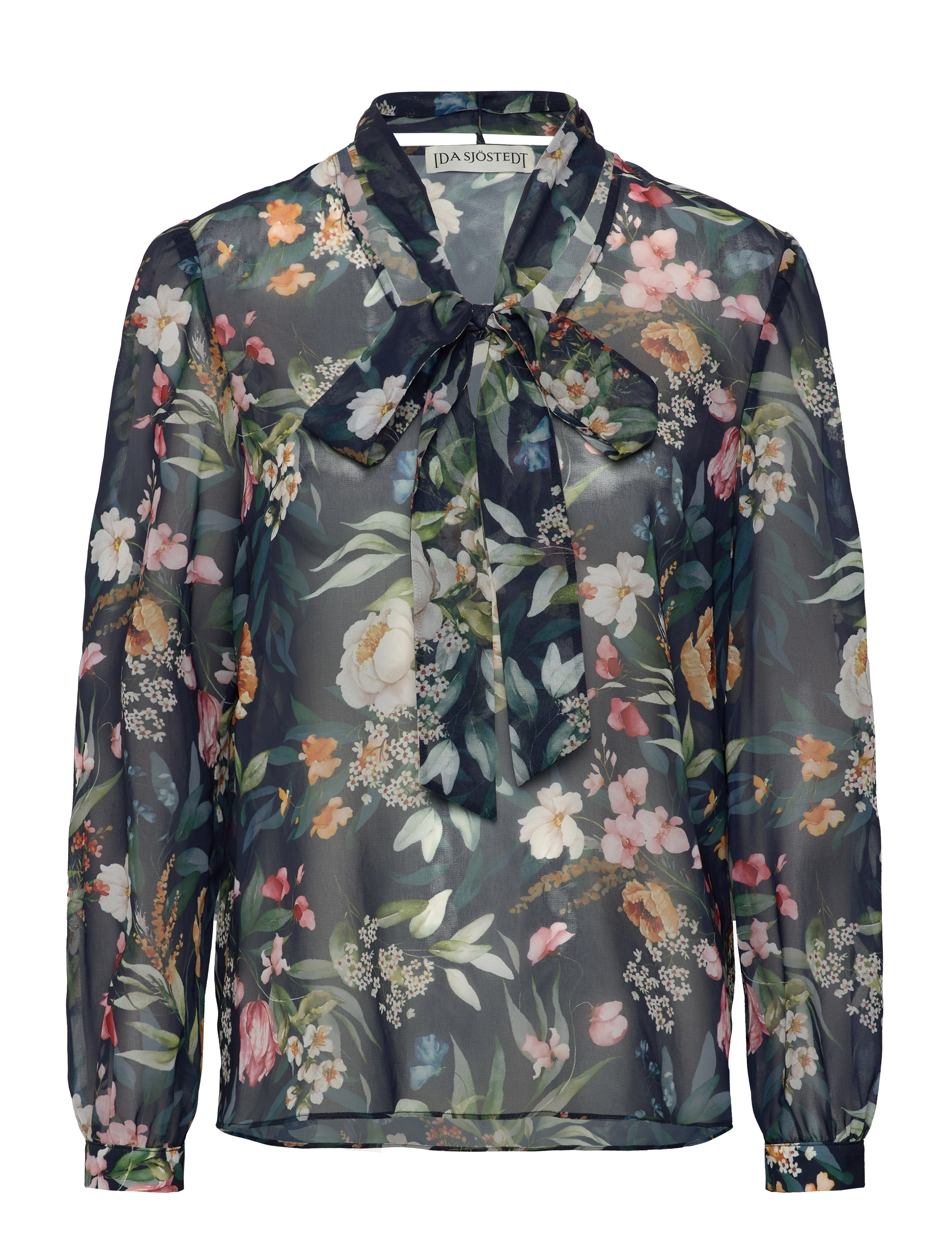 Ida Sjöstedt 359 MEGHAN BLOUSE - Bluser - DARK FLOWERS / navy