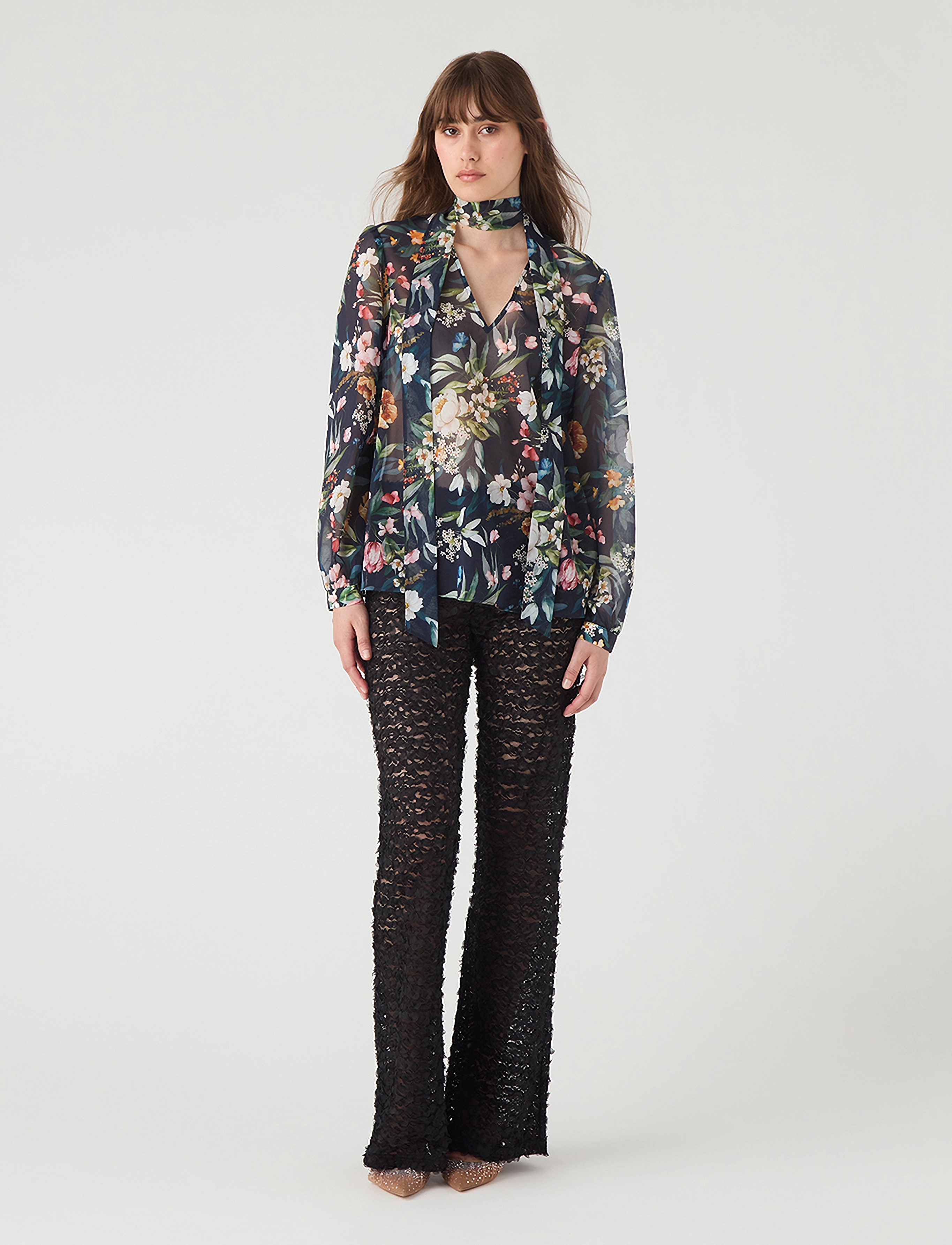 Ida Sjöstedt 359 MEGHAN BLOUSE - Blusen & Hemden - DARK FLOWERS / navy