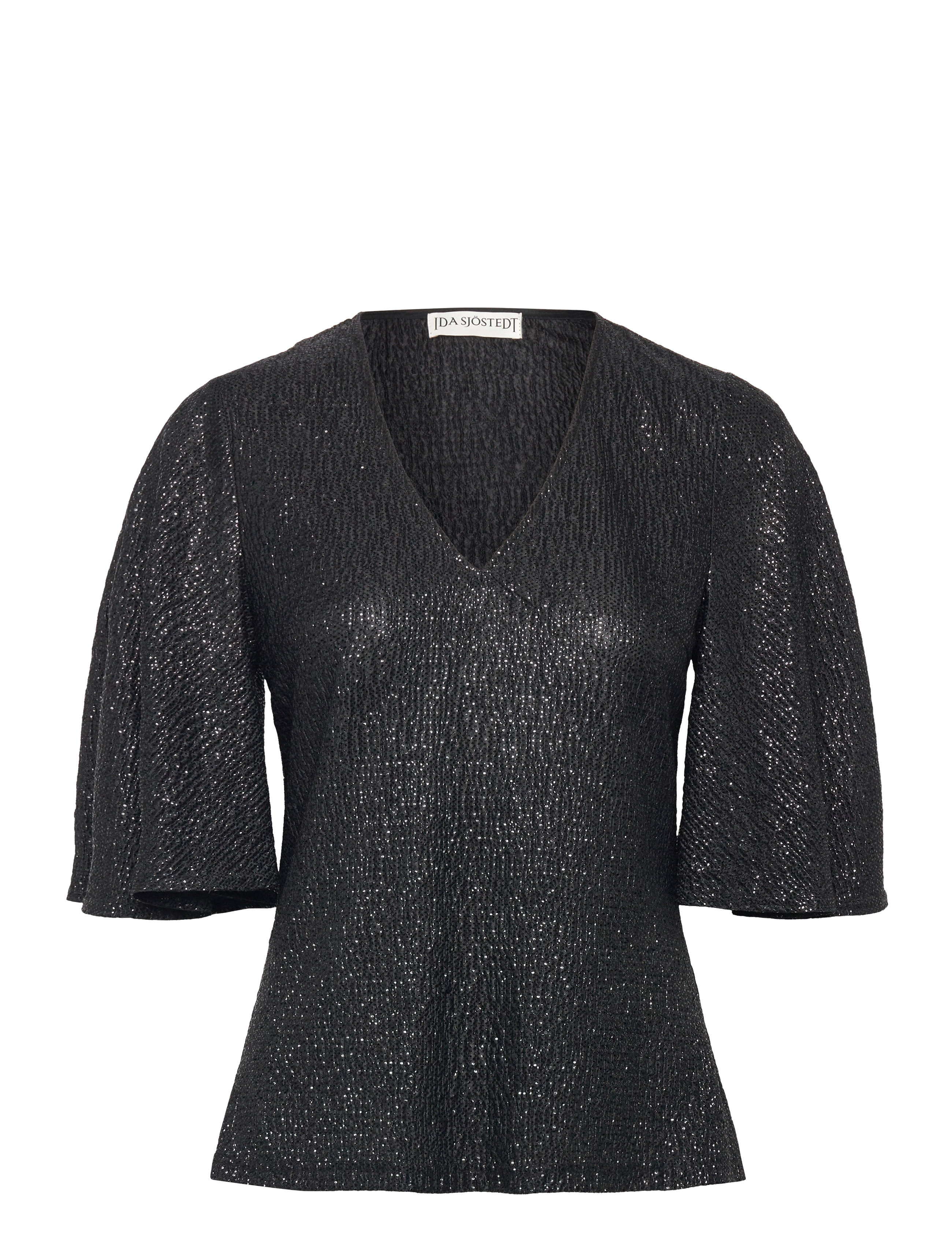 Ida Sjöstedt 305 MYRA TOP - Tøj - BLACK SHIMMER / black