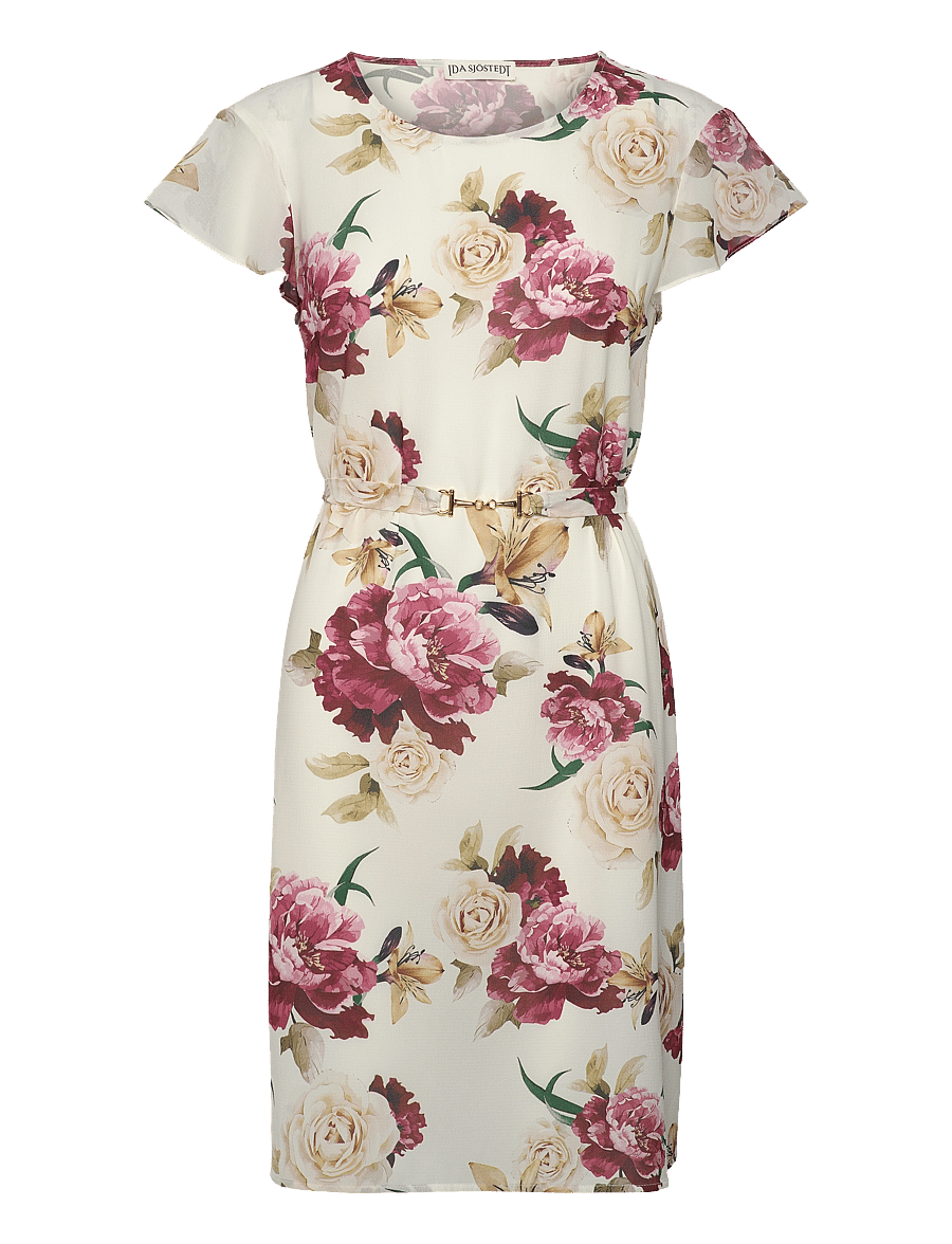 Ida Sjöstedt - 357 NADIA DRESS - konfirmation - creme red floral - 1