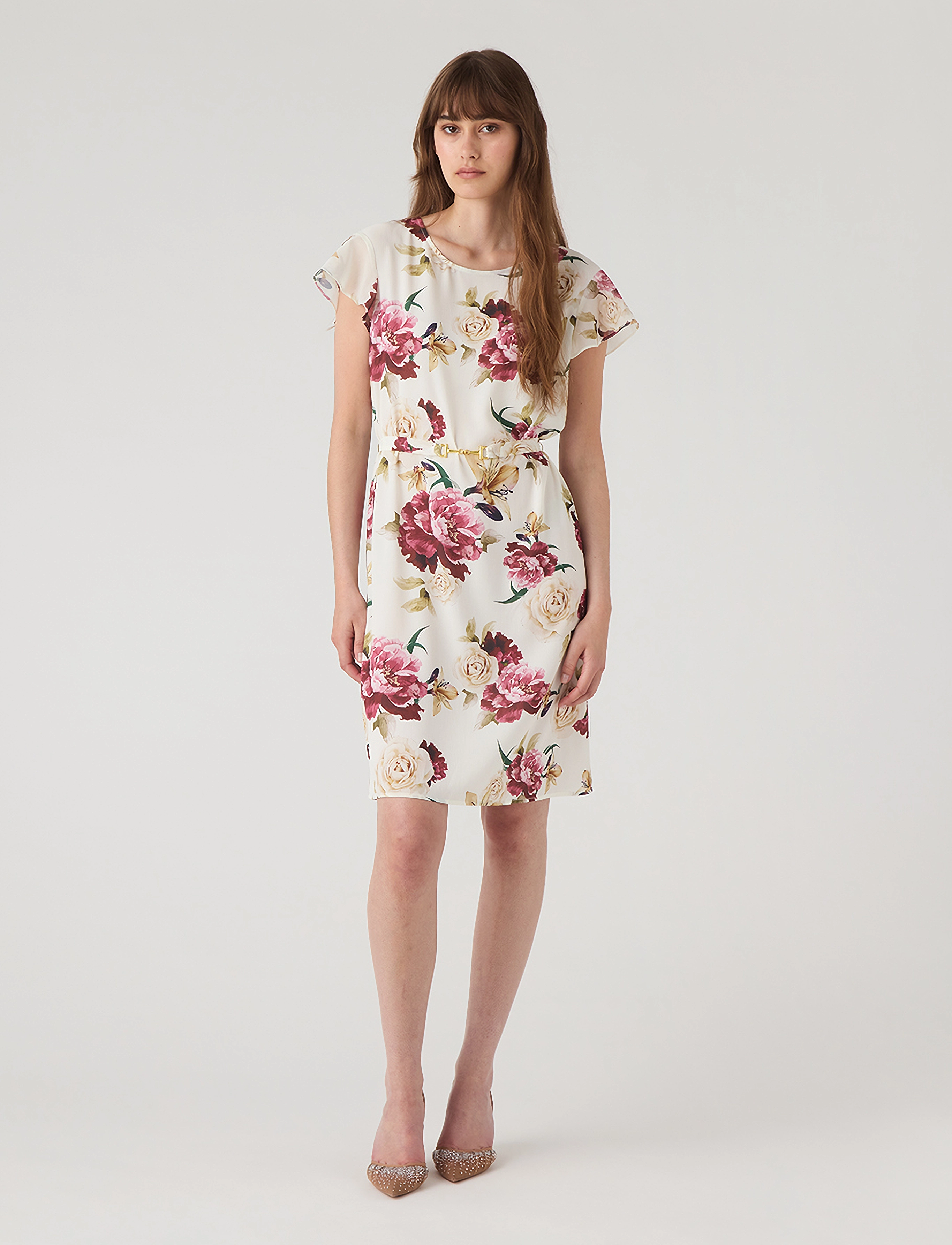 Ida Sjöstedt 357 NADIA DRESS - Konfirmation - CREME RED FLORAL / white