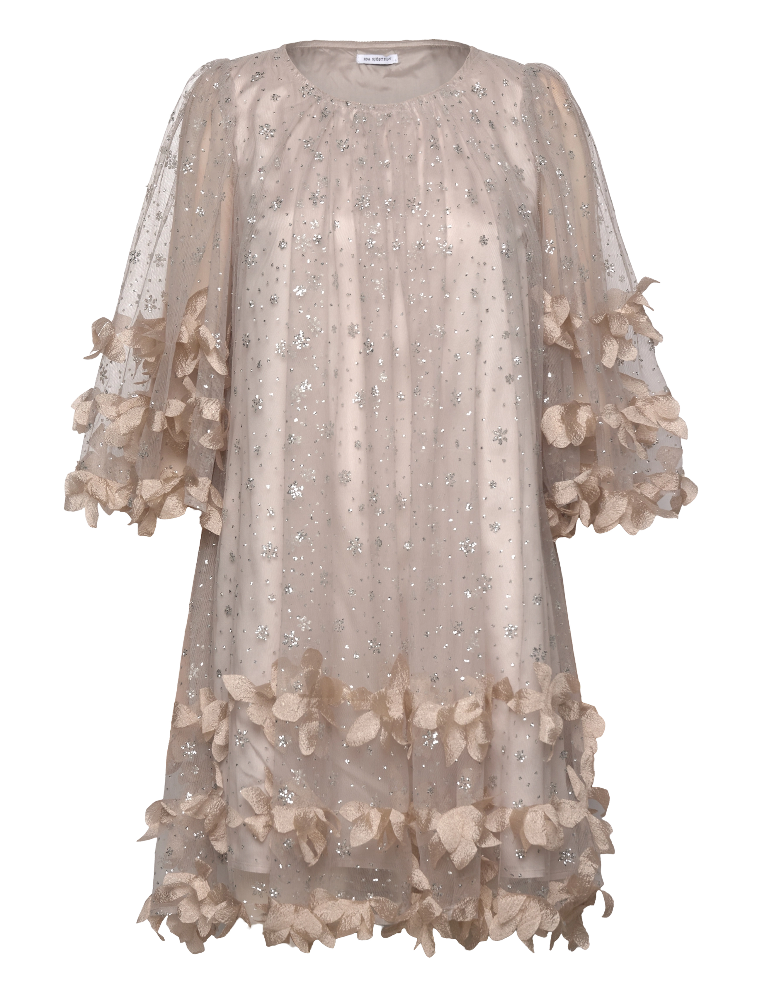 PALE MUSHROOM/SILVER GLITTER