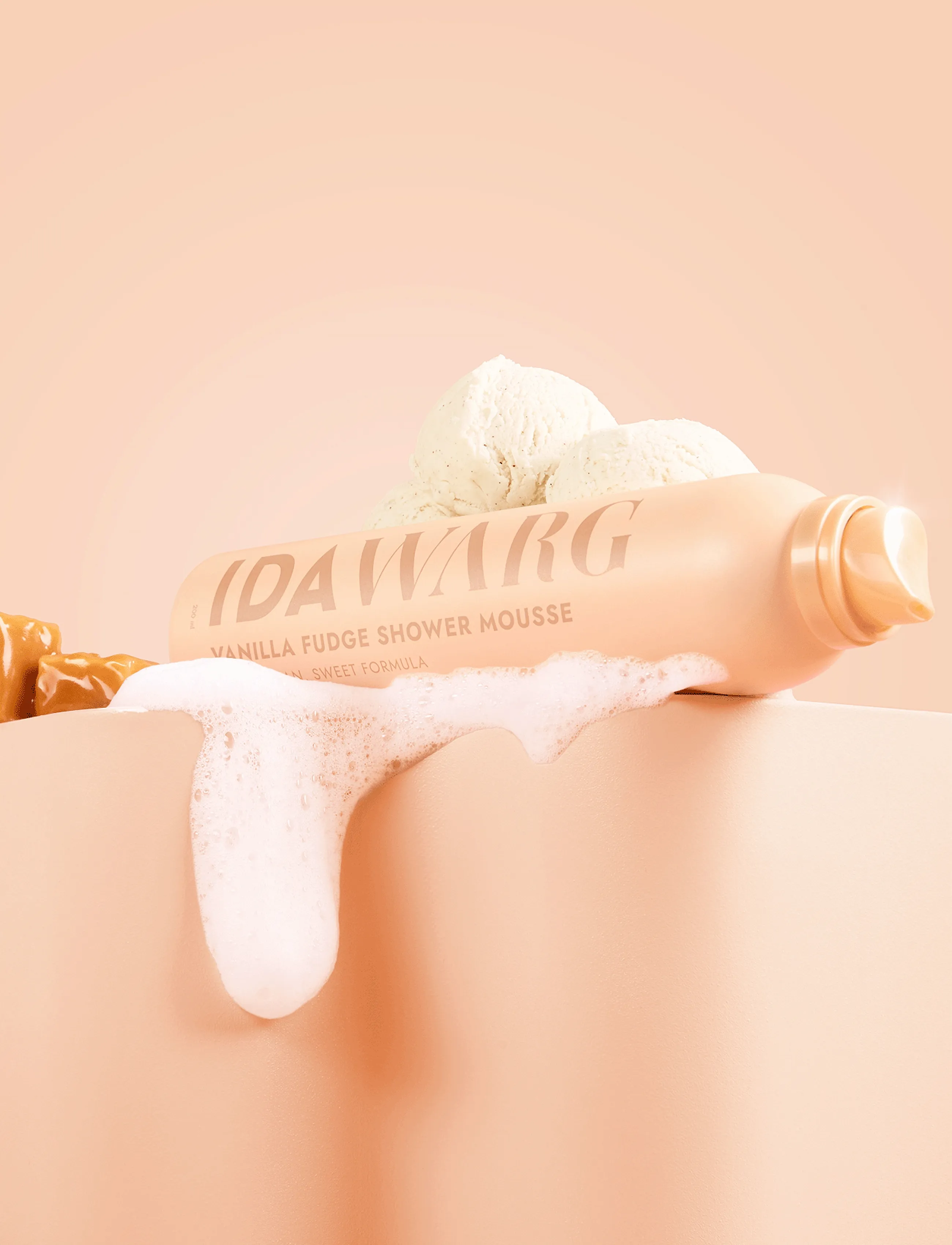 Ida Warg Beauty - Vanilla Fudge Shower Mousse - Sweet Formula 200ml - shower gel & bruseolier - vanilla fudge - 2