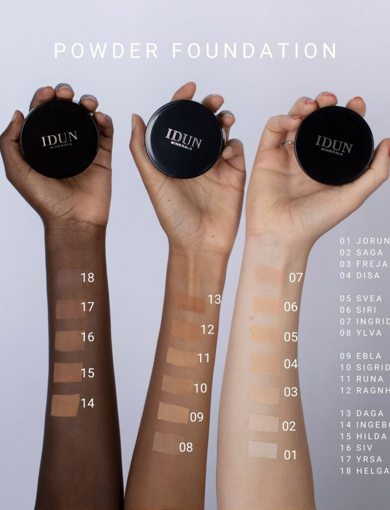 IDUN Minerals - Mineral Powder Foundation Freja - festtøj til outletpriser - light/medium/warm - 5