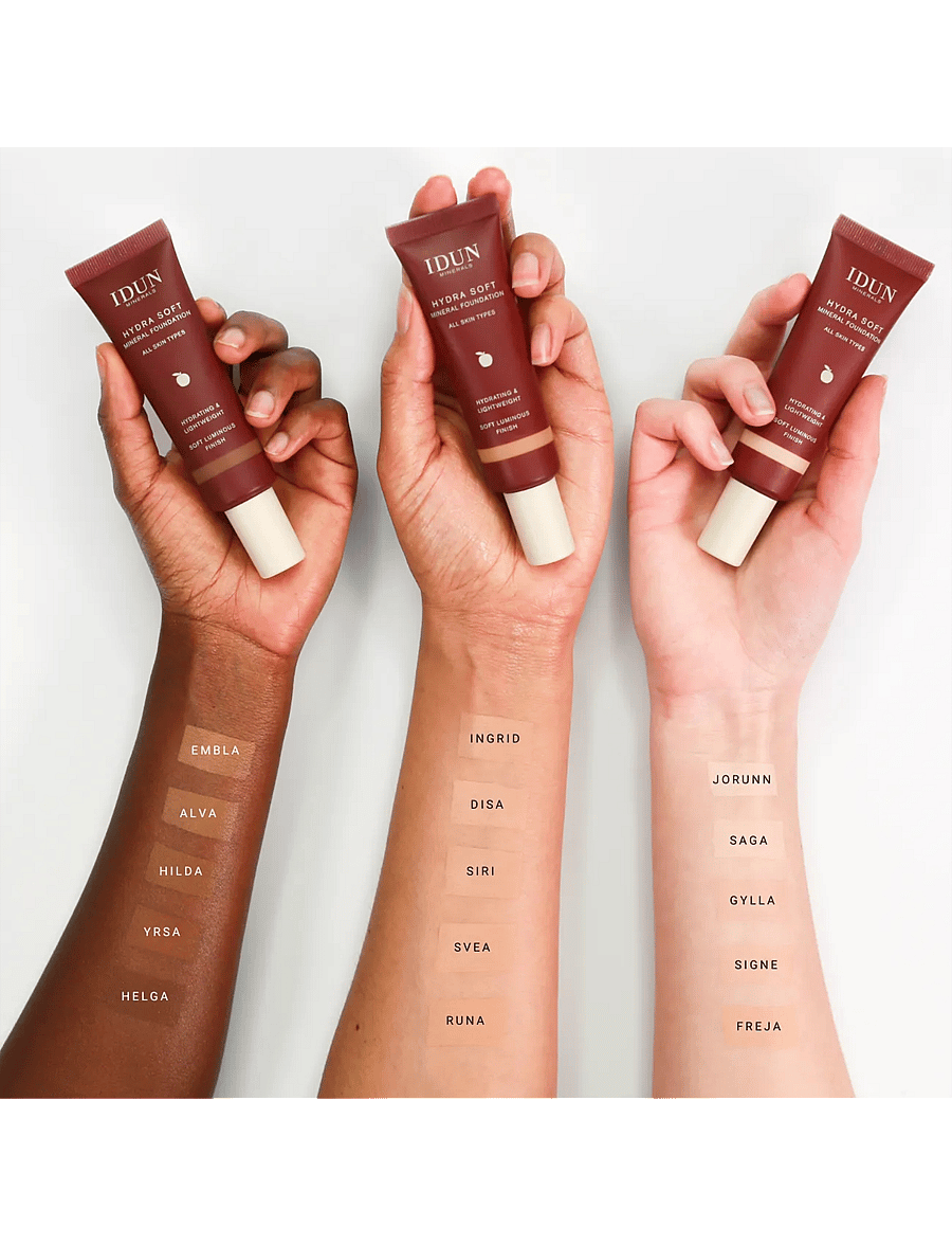 IDUN Minerals - Hydra Soft Mineral Foundation Hilda - makeup - hilda medium brown neutral - 5