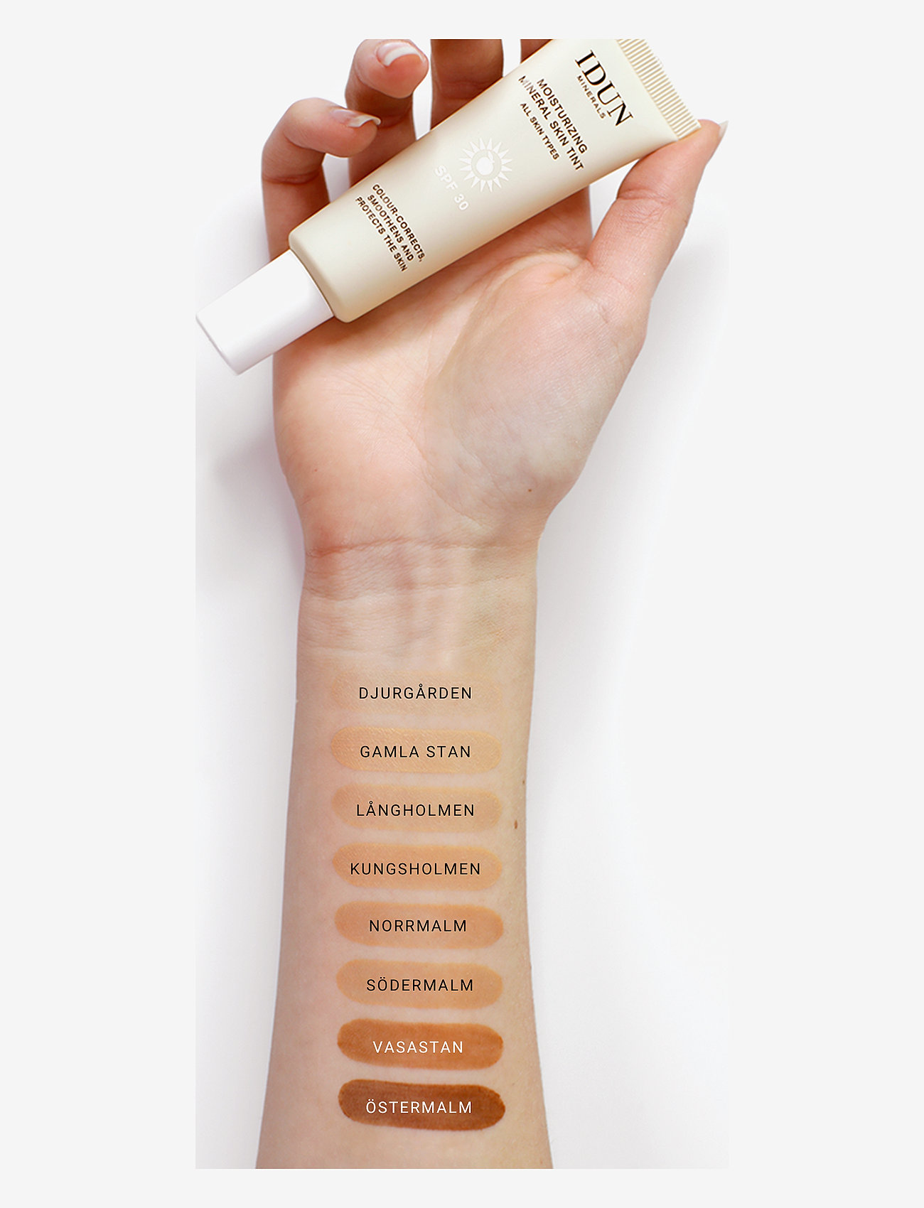 IDUN Minerals - Moisturizing Mineral Skin Tint SPF 30 Kungsholmen Light/Medi - konfirmationstøj - kungsholmen light/medium - 3