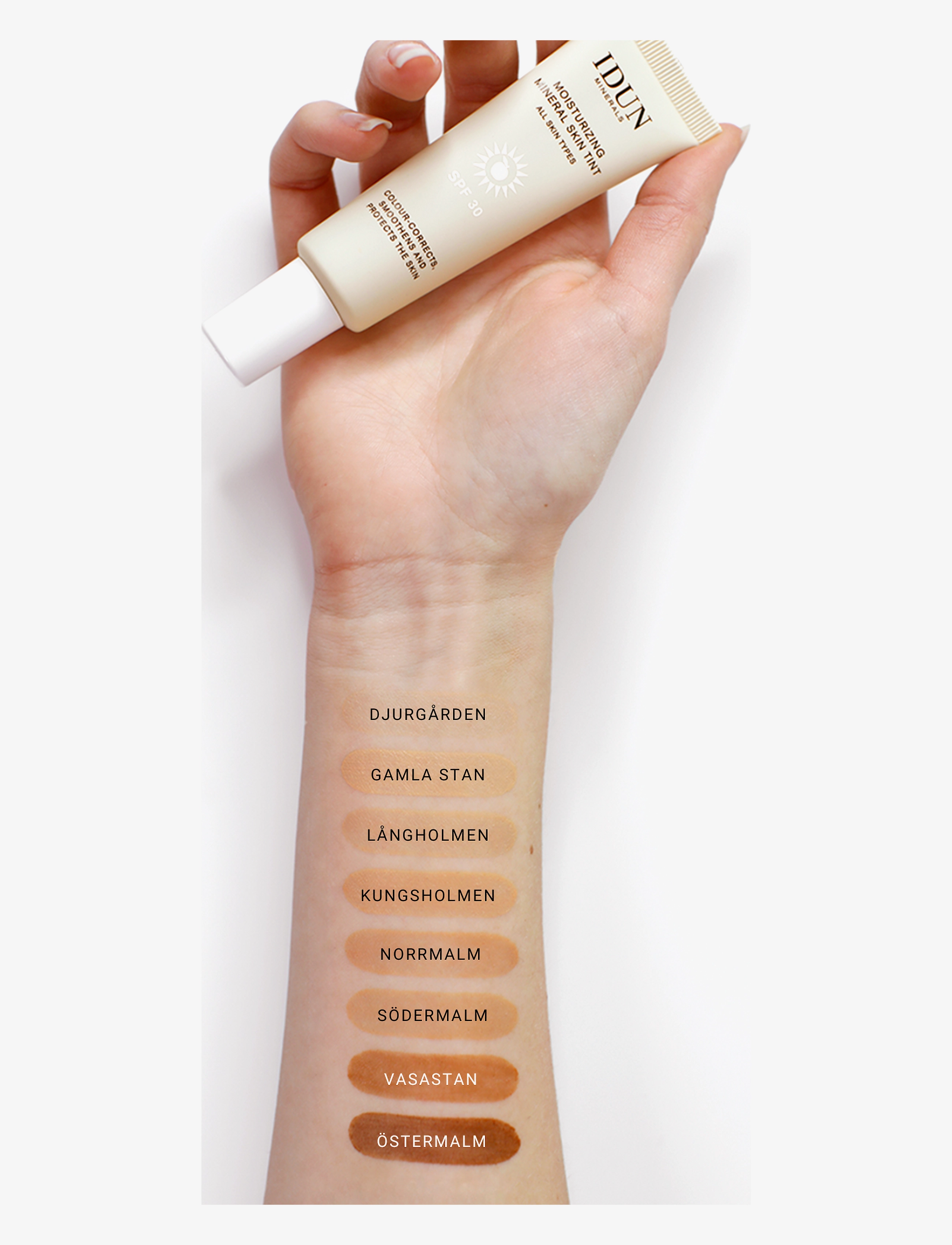 IDUN Minerals - Moisturizing Mineral Skin Tint SPF 30 Långholmen Light/Medium Neutral - lÅngholmen light/medium neutral - 4