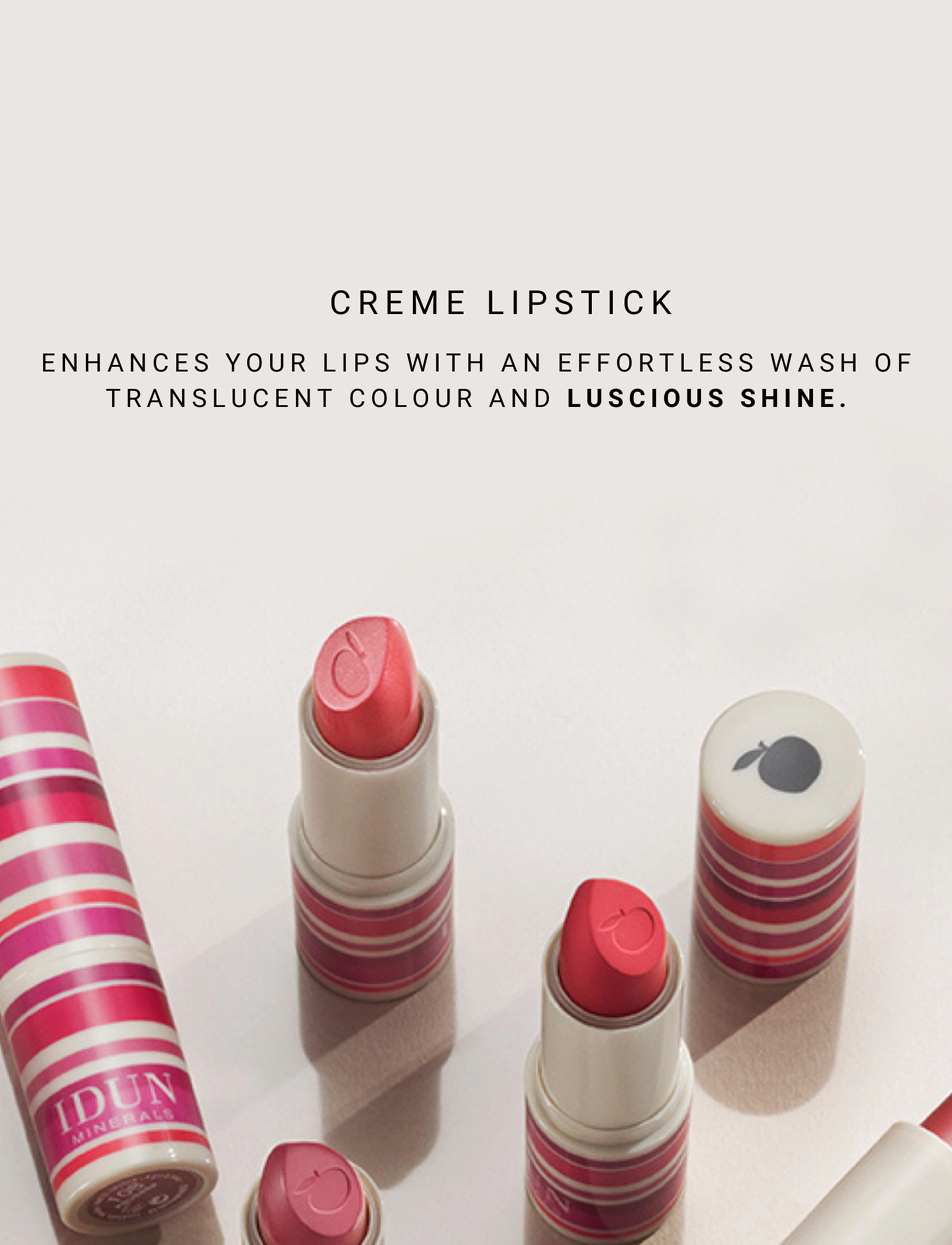 IDUN Minerals Creme Lipstick Filippa, 3.6G, Pink, Læber > Læbestift, Dame