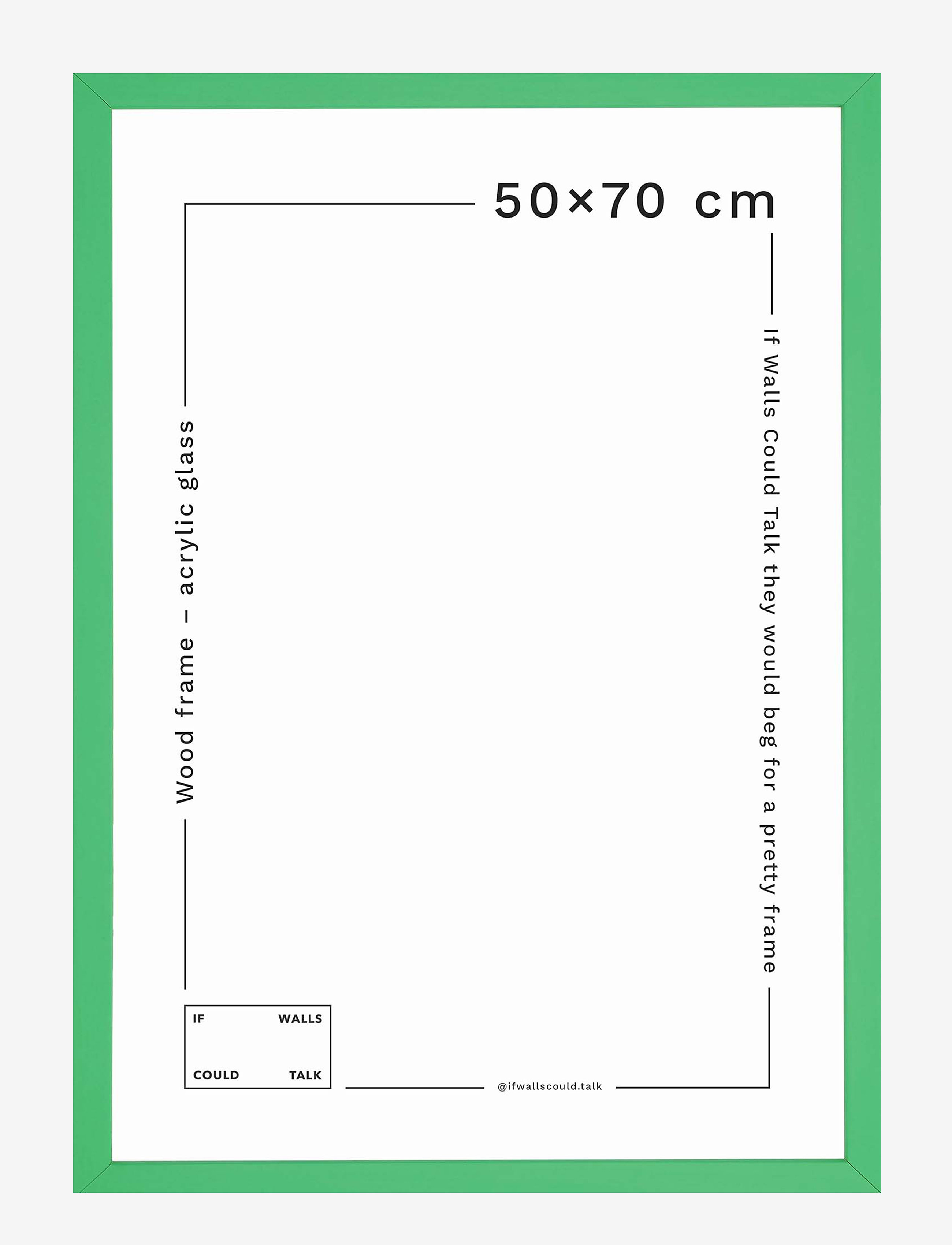 If Walls Could Talk Iwct Frame Acrylic Glass, Ramme, Grøn, Str: 70X100CM