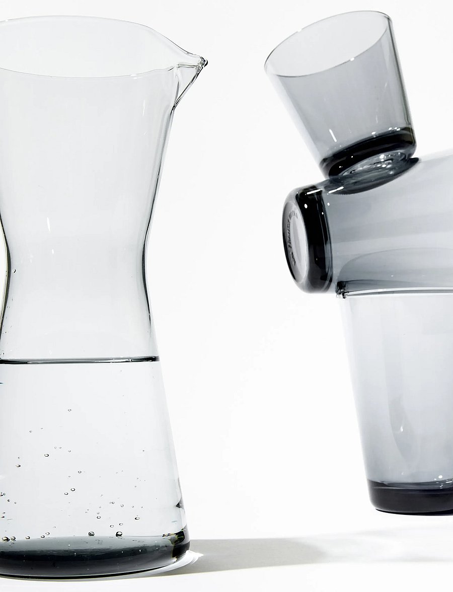 Iittala - Kartio pitcher 95cl grey - wasserkaraffen - grey - 2
