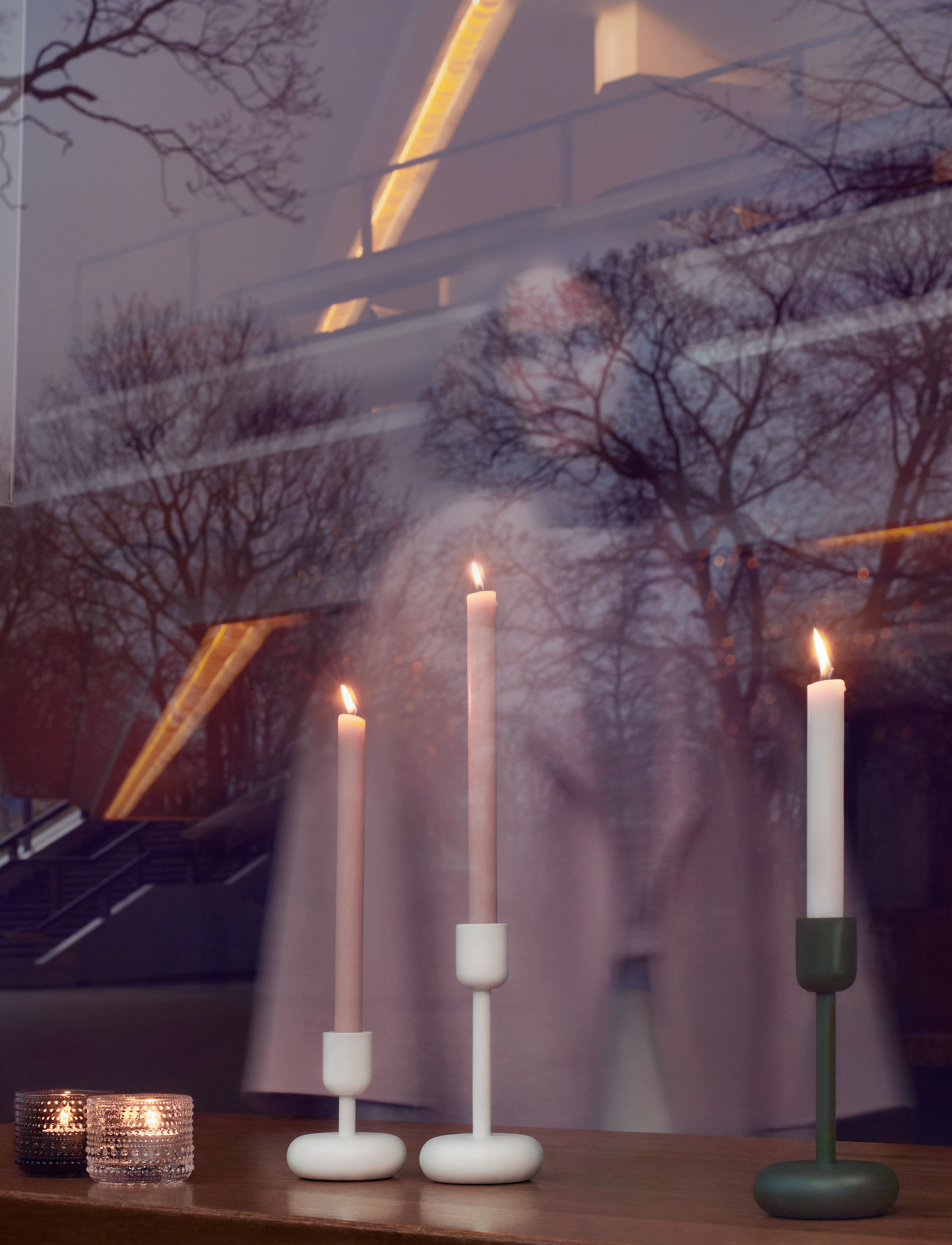 Iittala Nappula Lysestage 107 Mm Hvid, H:10.7 cm, Candlesticks & Lanterns, Weiß - Candlesticks, Homeware