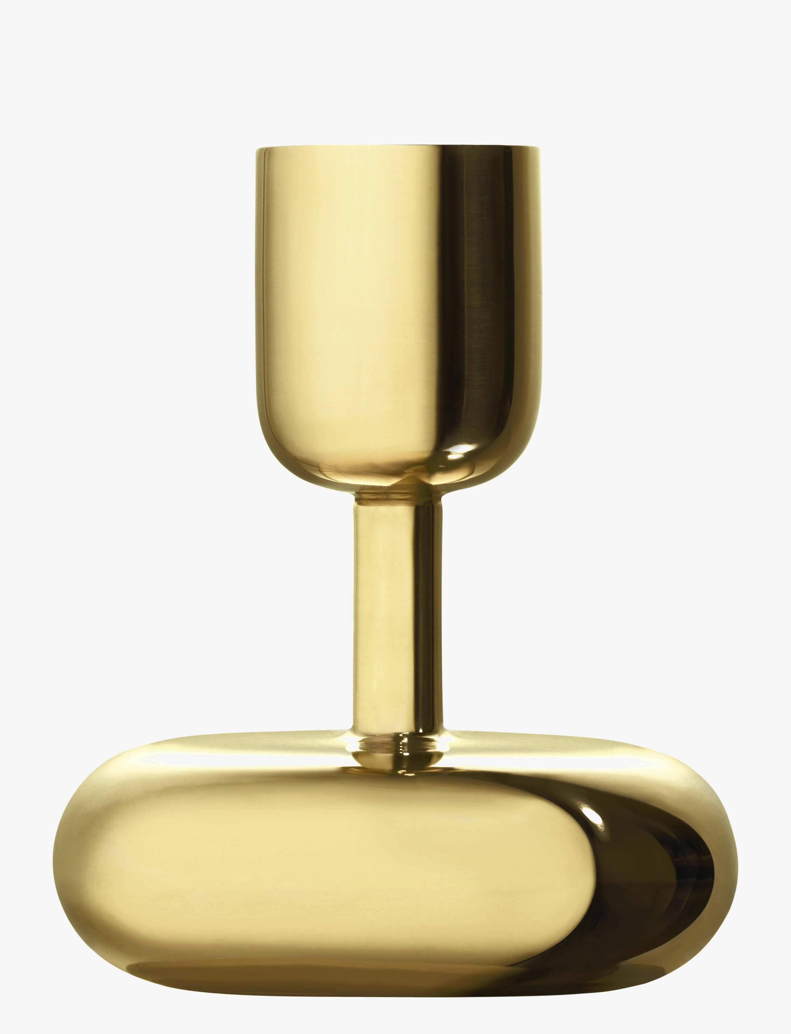 Iittala Nappula Lysestage 107 Mm Messing, One Size, Candlesticks & Lanterns, Gold - Candlesticks, Homeware
