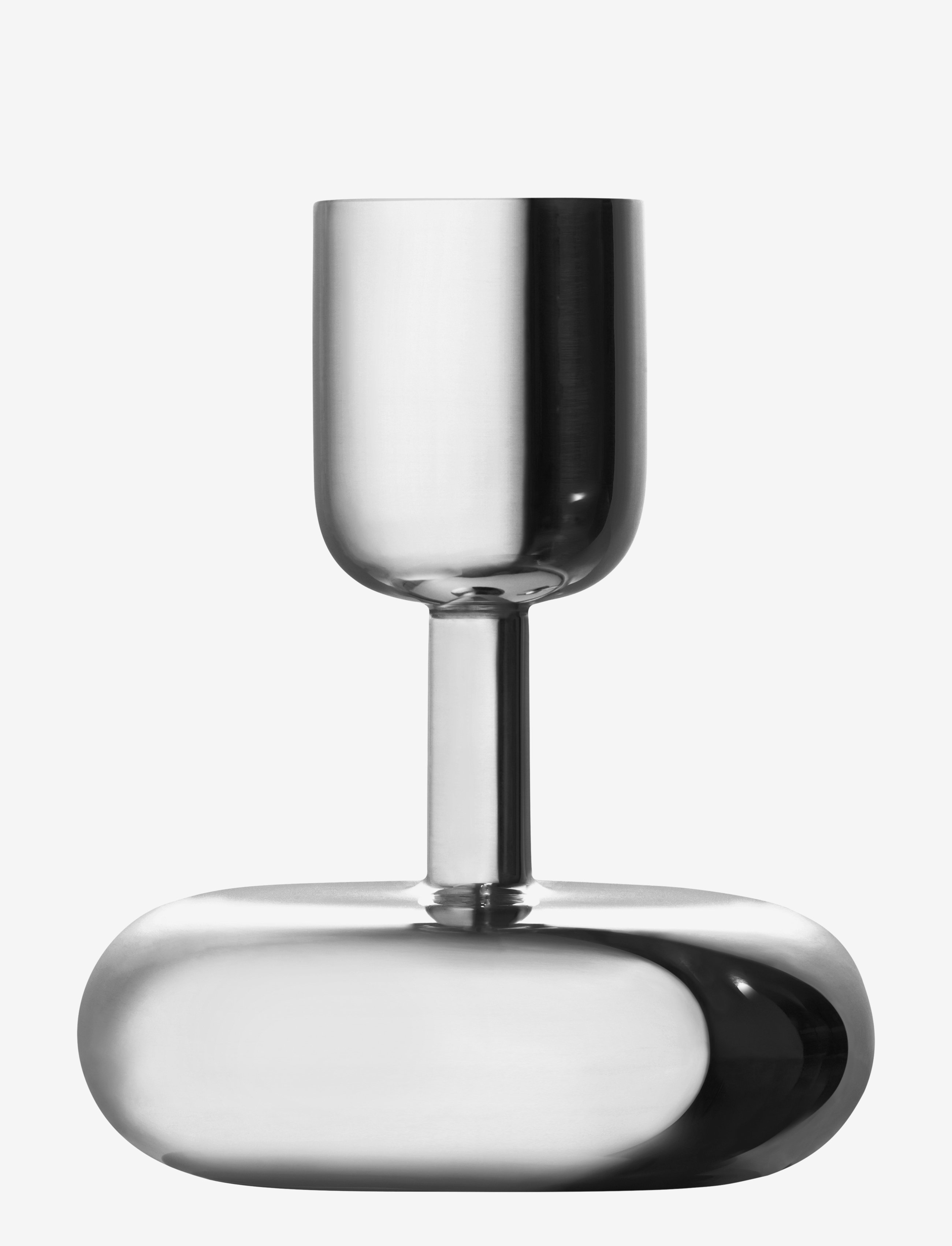 Iittala Nappula Candle Holder 107Mm, H10.7 cm, Candlesticks & Lanterns, Silber - Candlesticks, Homeware