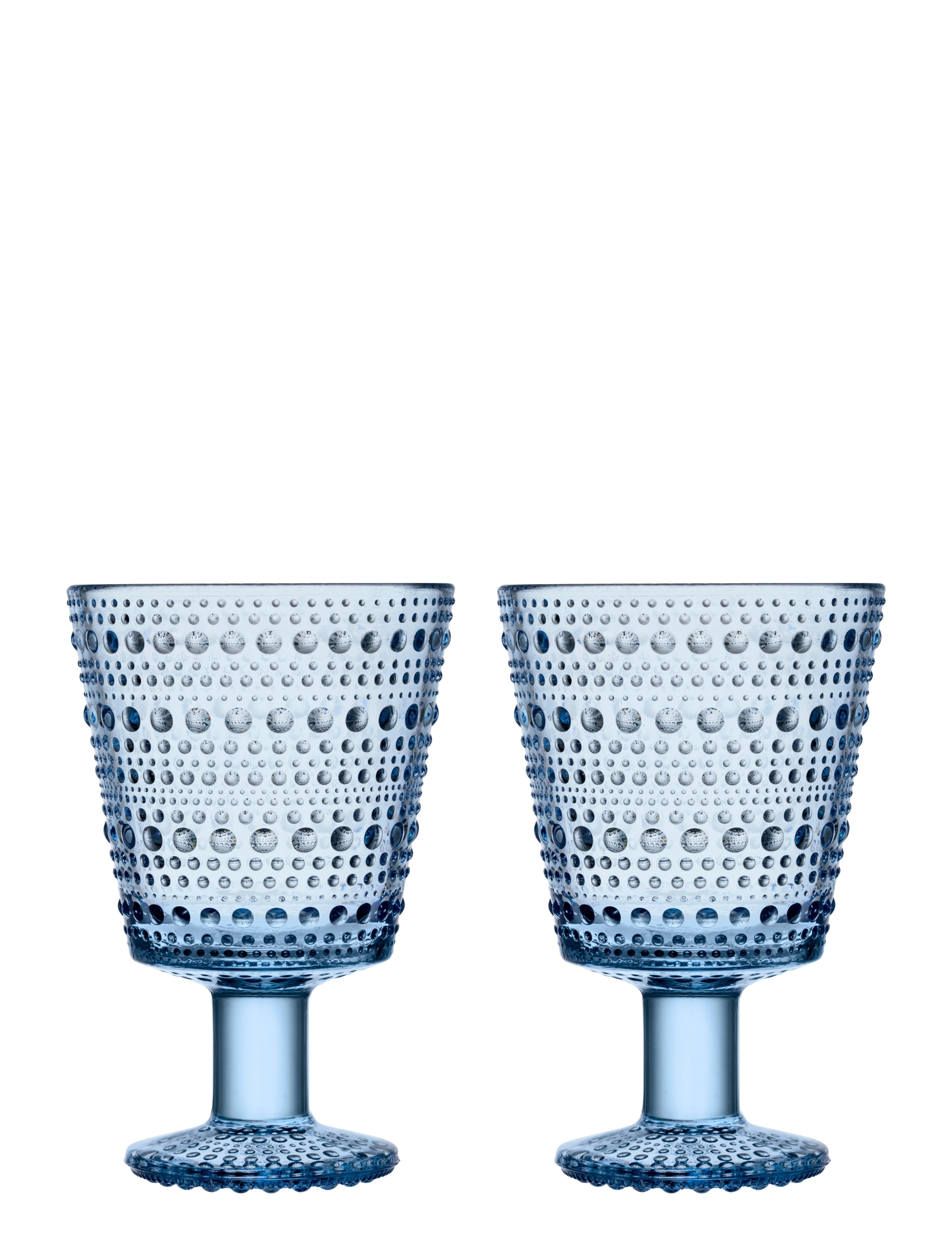 Iittala Kastehelmi Glas På Fod, 26 Cl, Aqua, 2 Stk., Hvid Vinglases, Blå, Str: 26 CL