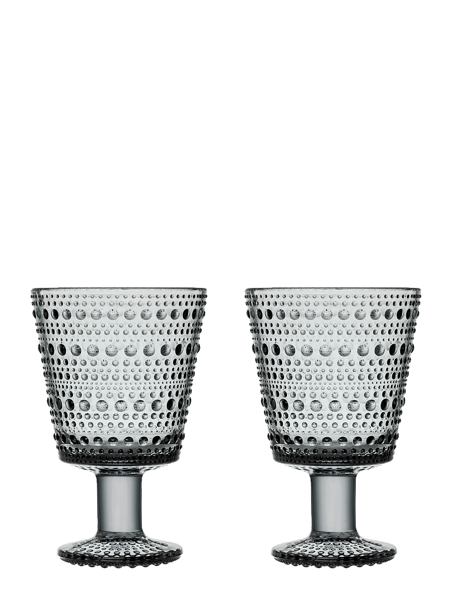 Iittala - Kastehelmi univ. glass 26cl grey 2pc - trinkgläser - grey - 2