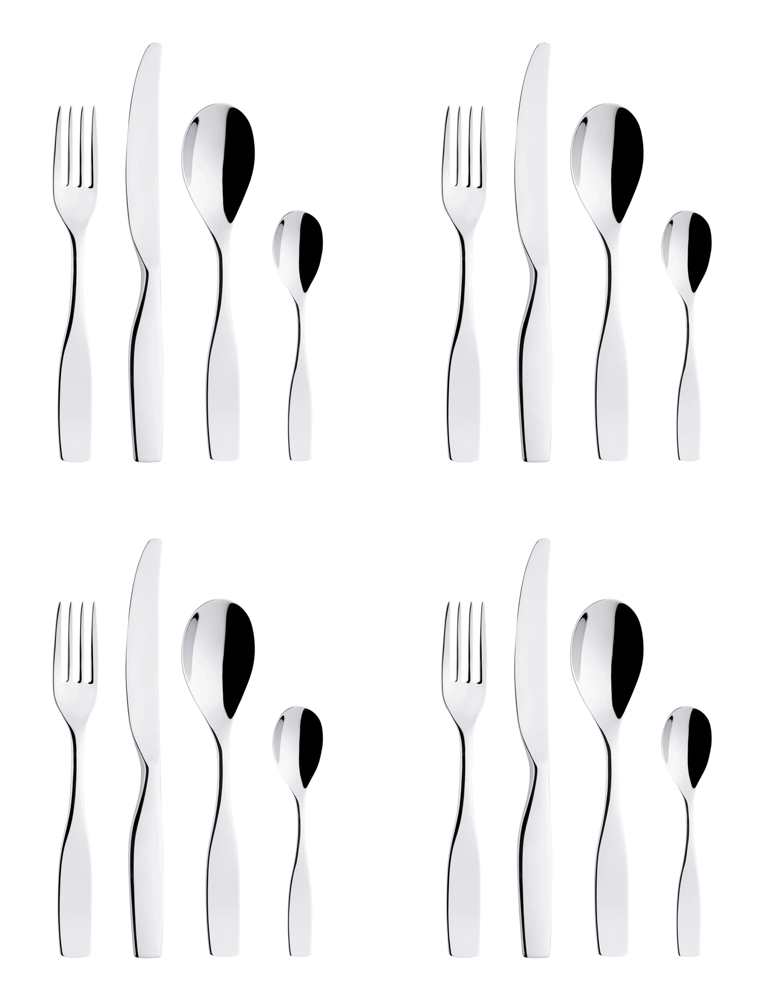 Iittala Citterio 98 Cutl. Gift Box 16Set Mirror, Bestiksæt, Sølv, Str: 16 SET