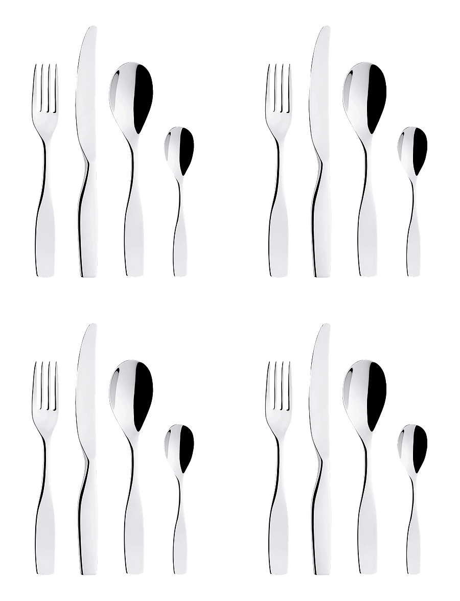Iittala - Citterio 98 cutl. gift box 16set mirror - söögiriistakomplektid - steel - 1