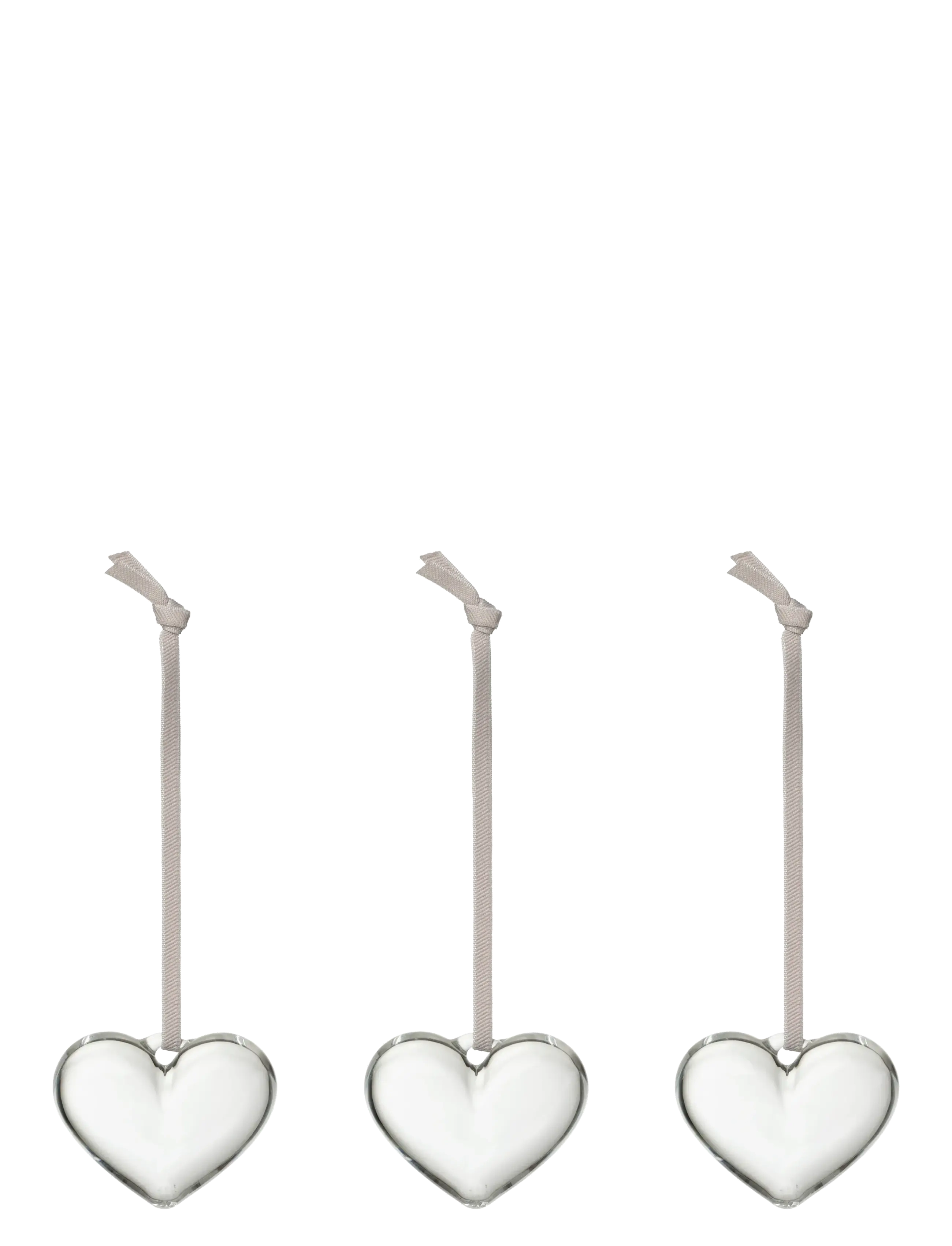 Iittala Iittala Glass Heart 50Mm Clear 3Pc, 3 SET, Nude, Decorative Accessories-details > Figures & Sculptures, Unisex
