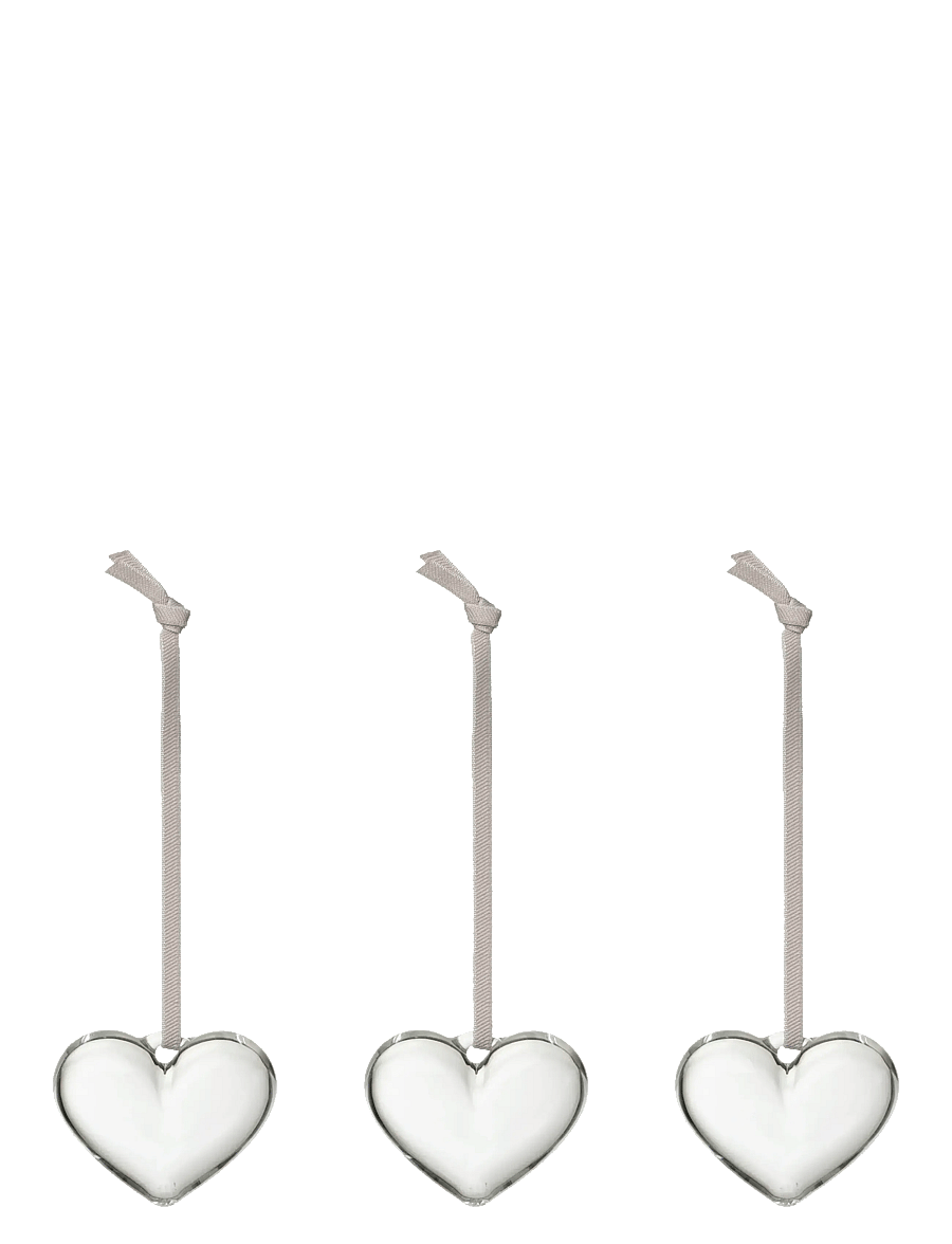 Iittala - Iittala glass heart 50mm clear 3pc - figuri ja skulptuurid - clear - 0